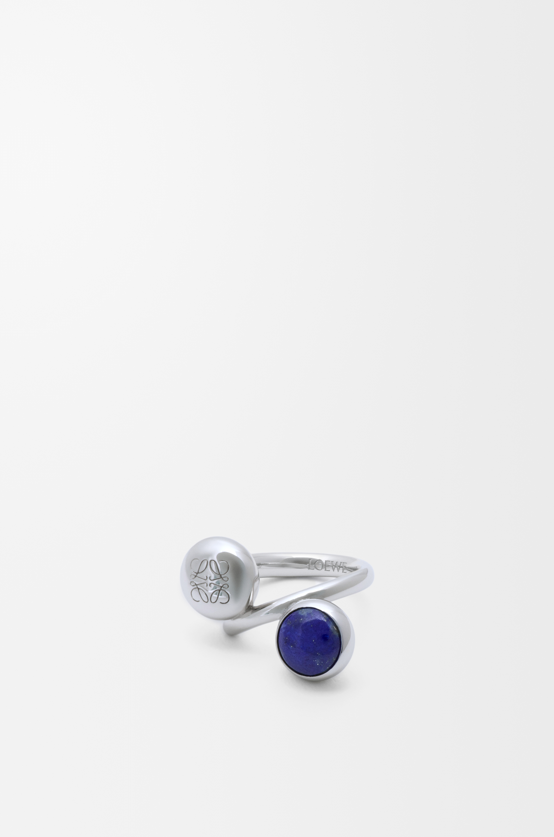 Loewe Anagram Pebble Ring In Sterling Silver And Lapis Lazuli Size:13 For Woman