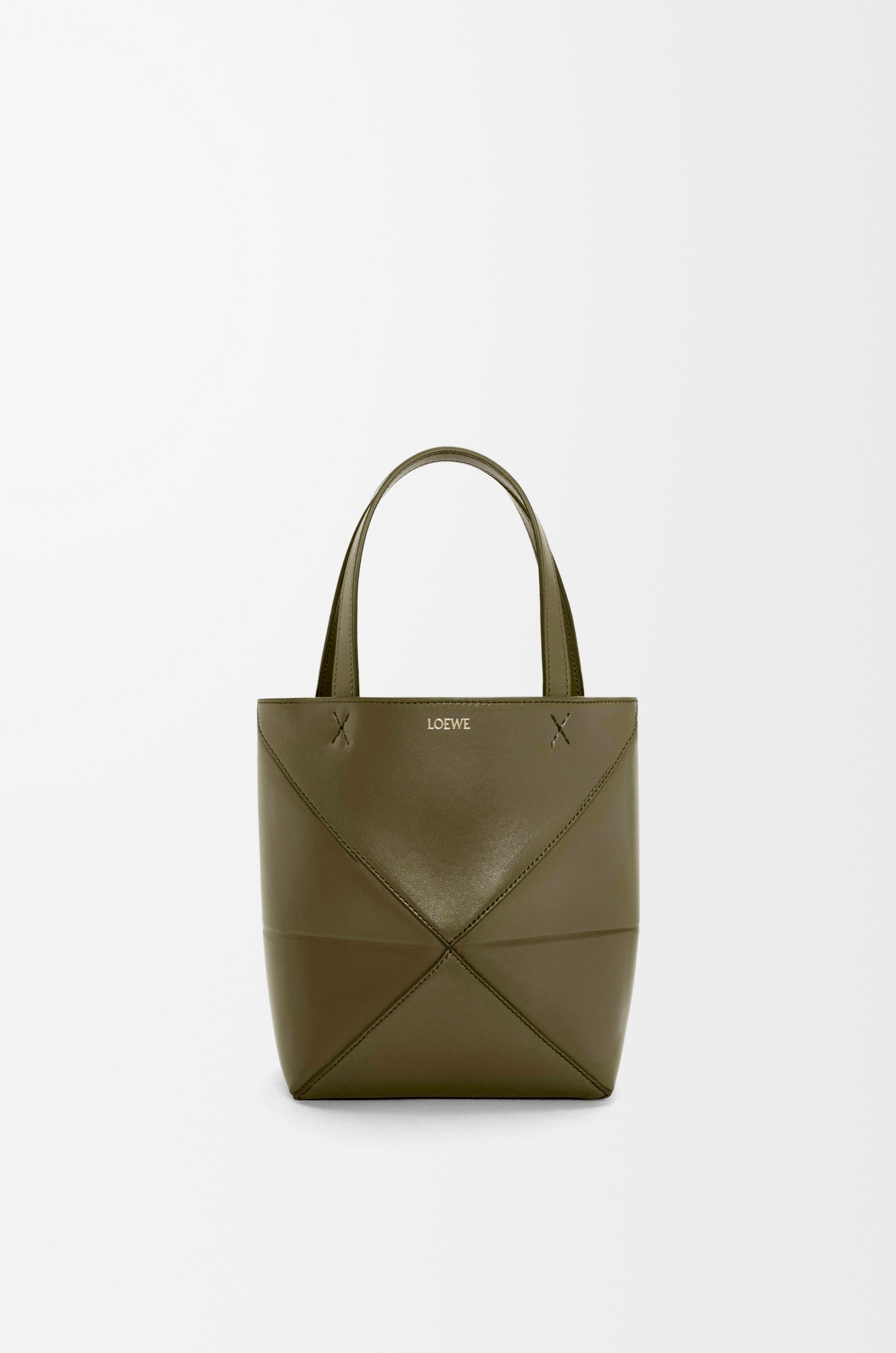 Mini Puzzle bag in classic calfskin Dark Khaki Green - LOEWE