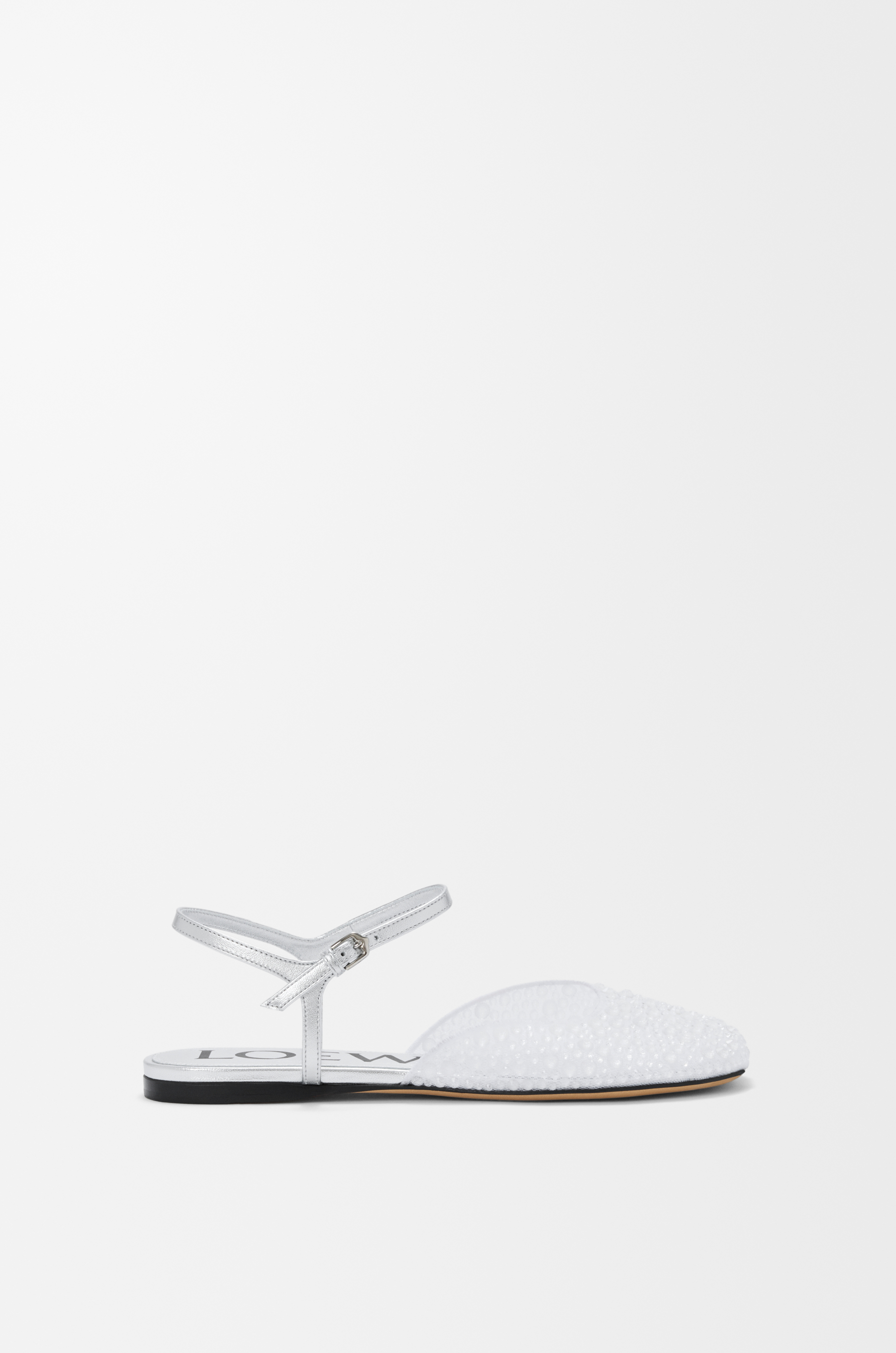 Toy ankle strap ballerina in embellished mesh Transparent - LOEWE
