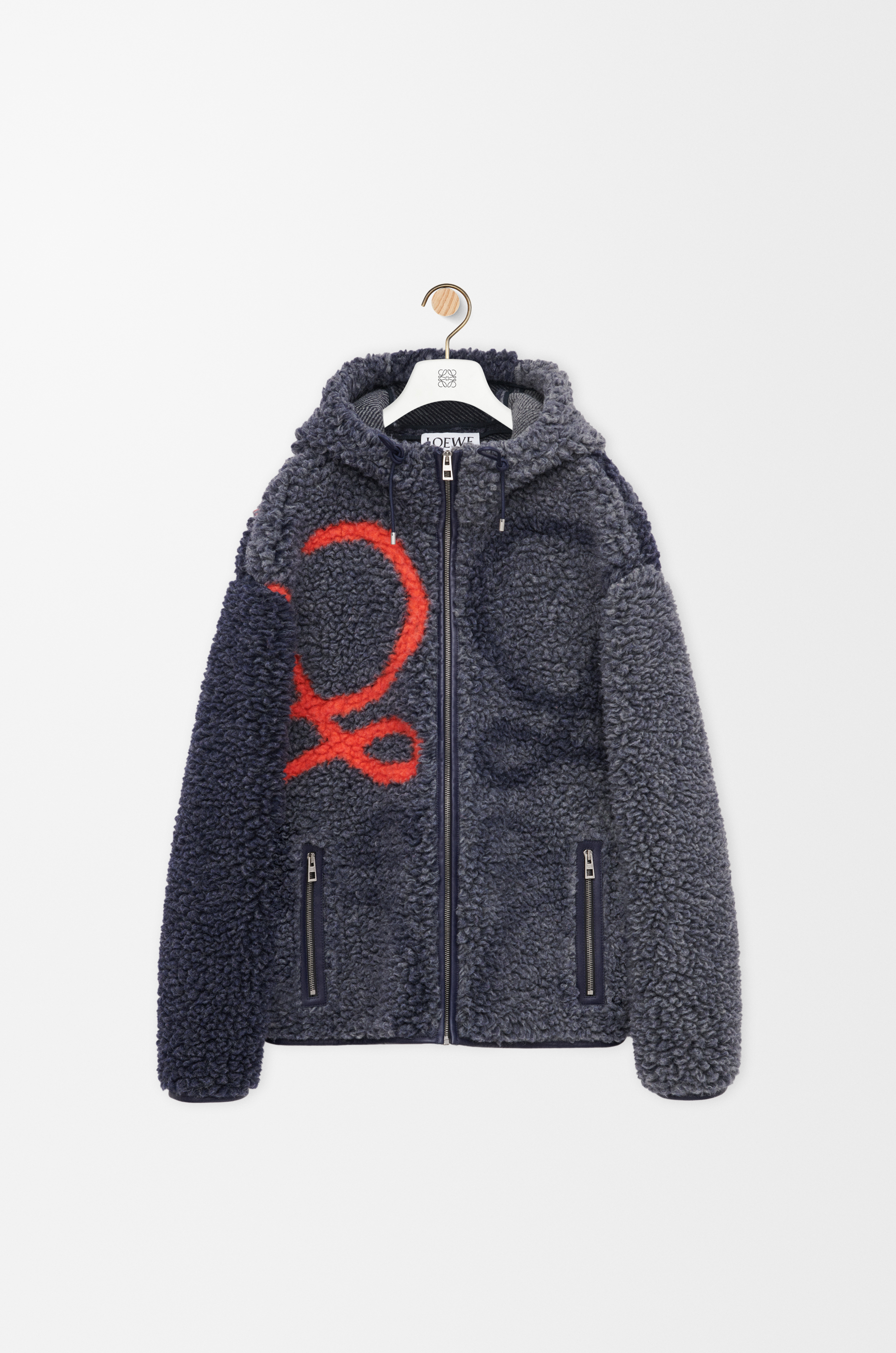 フーデッド ジャケット（ウールブレンド） ブルー - LOEWE Japan