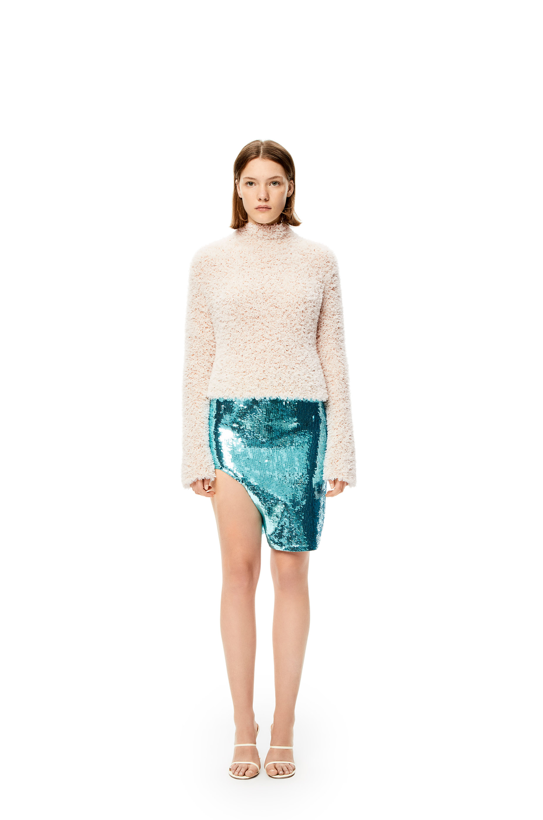 Sequin cut-out skirt in viscose 