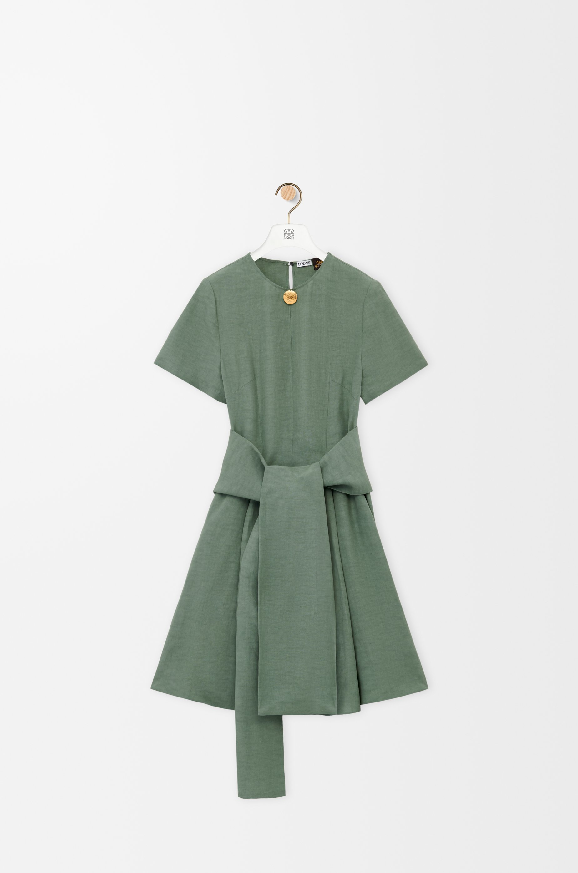 ★関税込み★ Loewe Pebble Dress In Viscose And Linen Pebble dress in viscose and linen Brown - LOEWE