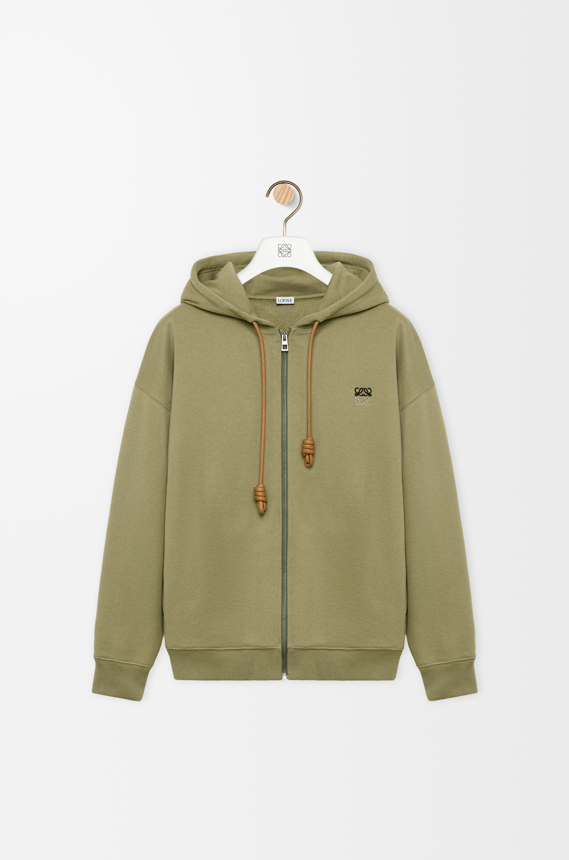 Zip-up hoodie in cotton Green - LOEWE International official website