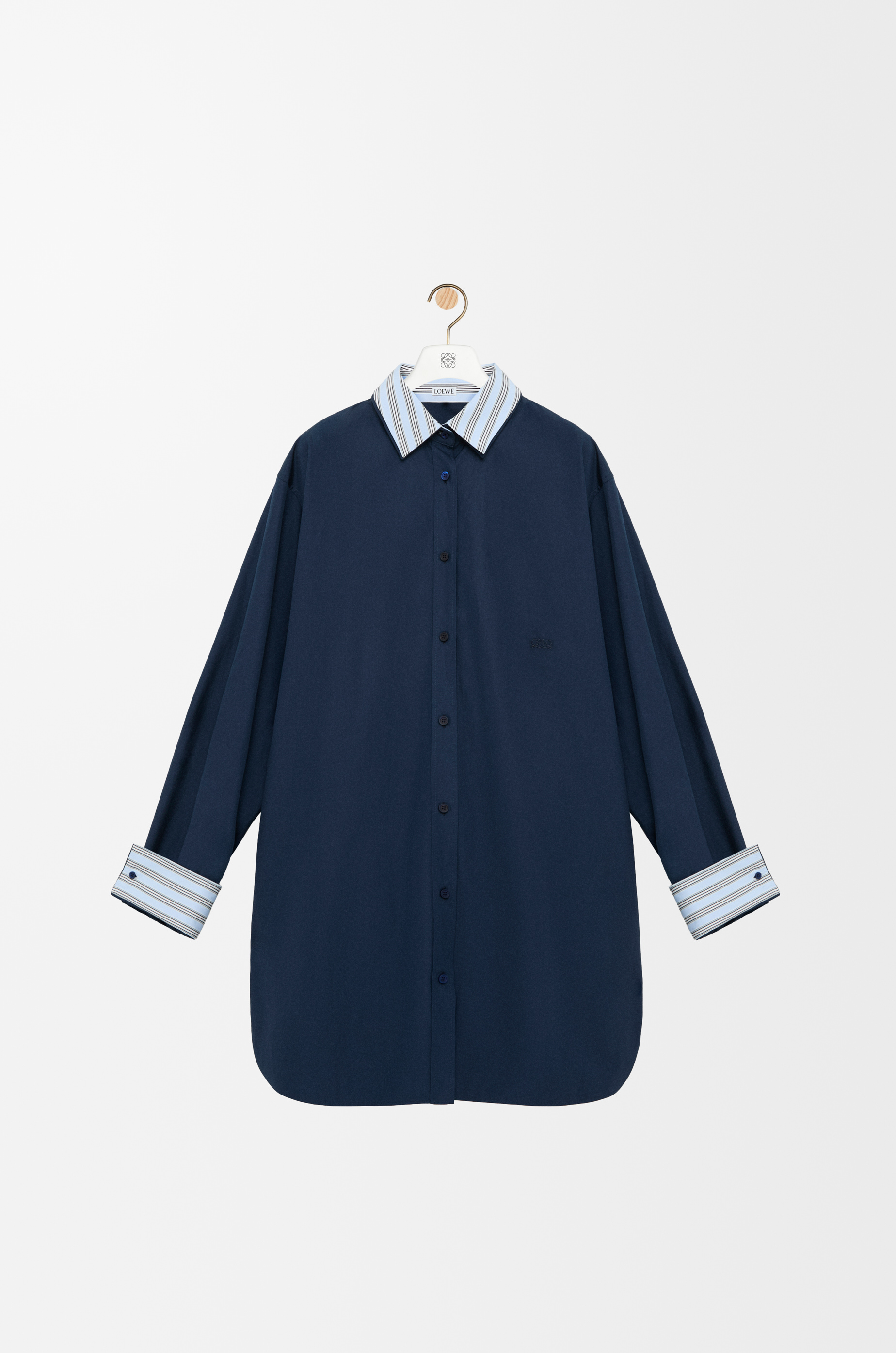 ハ*ク様 2010s LOEWE design cotton dress shi Shirt dress in cotton Blue - LOEWE USA Official Website