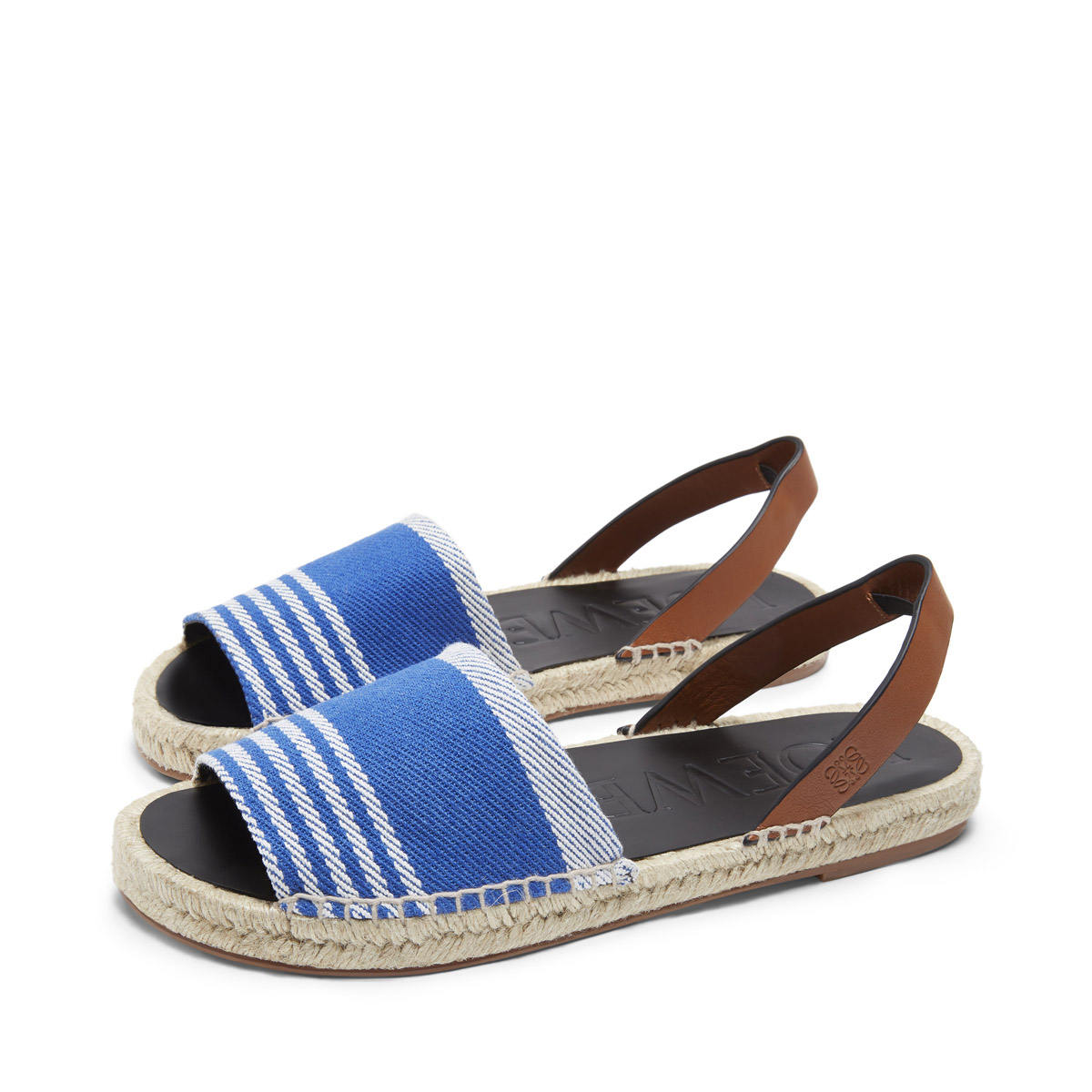 Stripe Espadrille Sandal Blue/Tan - LOEWE