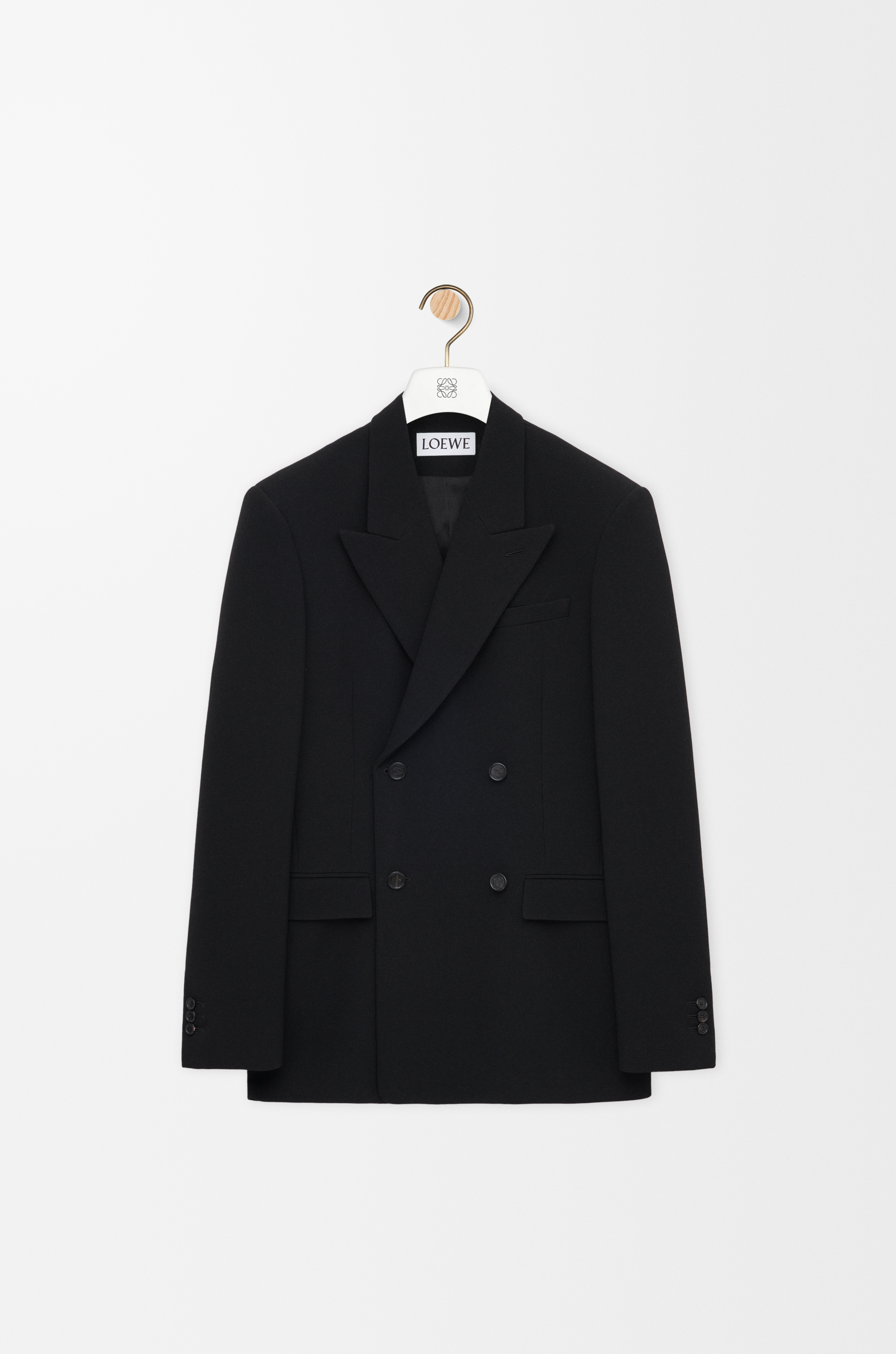 【ほぼ未使用】LOEWE フード付きダブルブレストジャケット ブラック H526Y03WD2_1100_1F.jpg