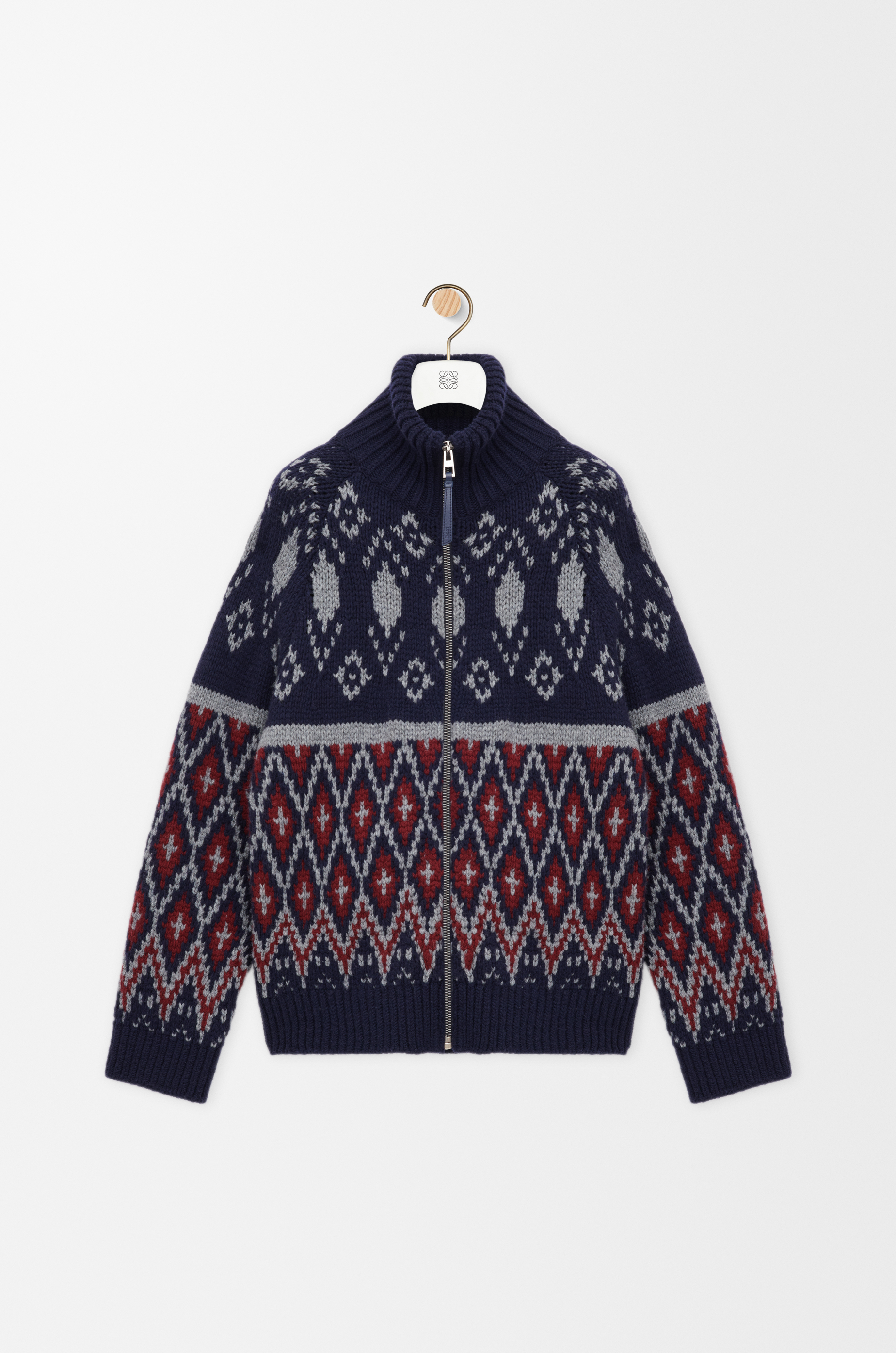 【美品】LOEWE ウール フーディ ブルー ブルー（青）系 LOEWE(ロエベ) パーカー・フーディ(メンズ