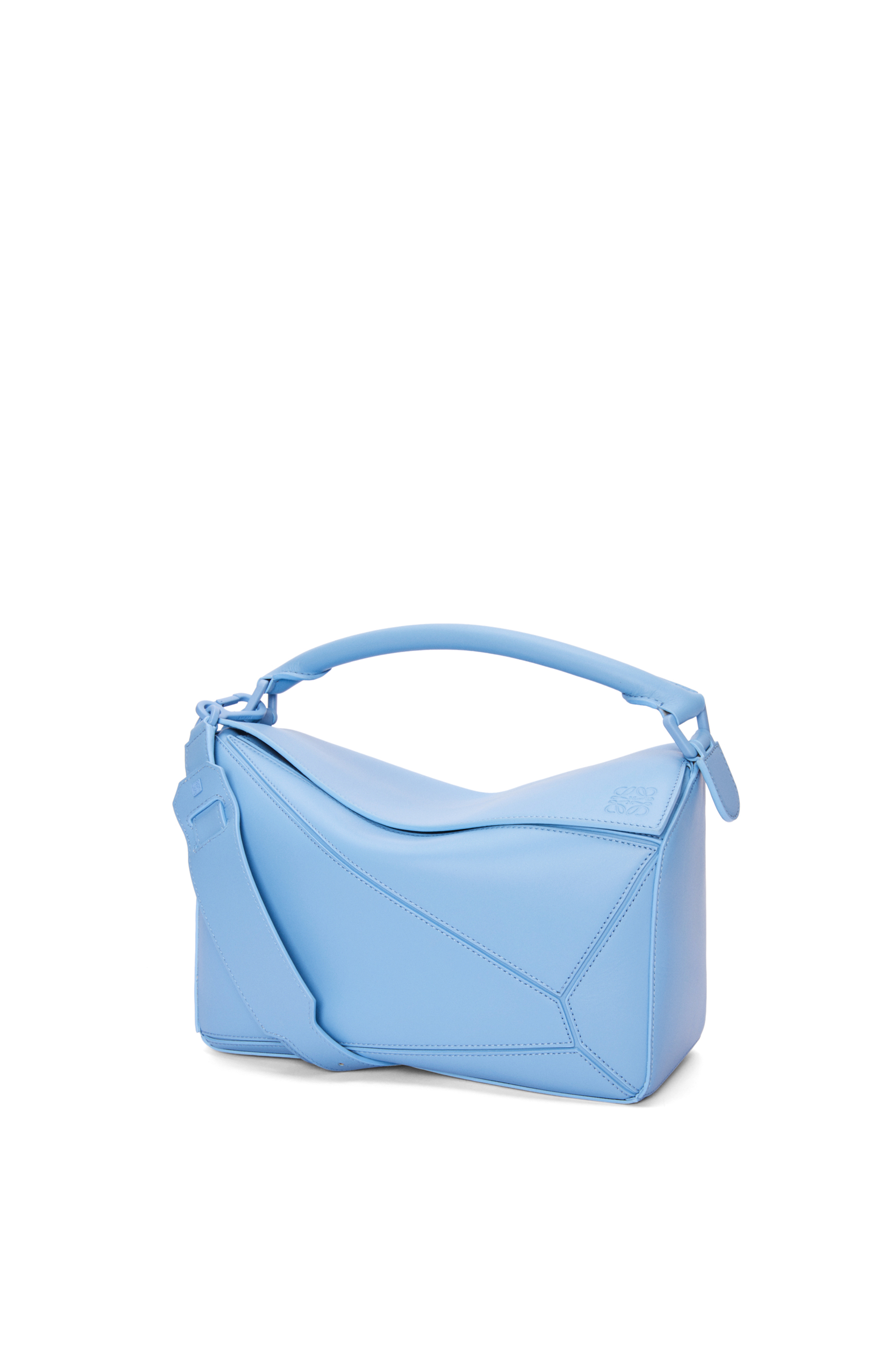 LOEWE Puzzle Mini Leather Shoulder Bag in Blue