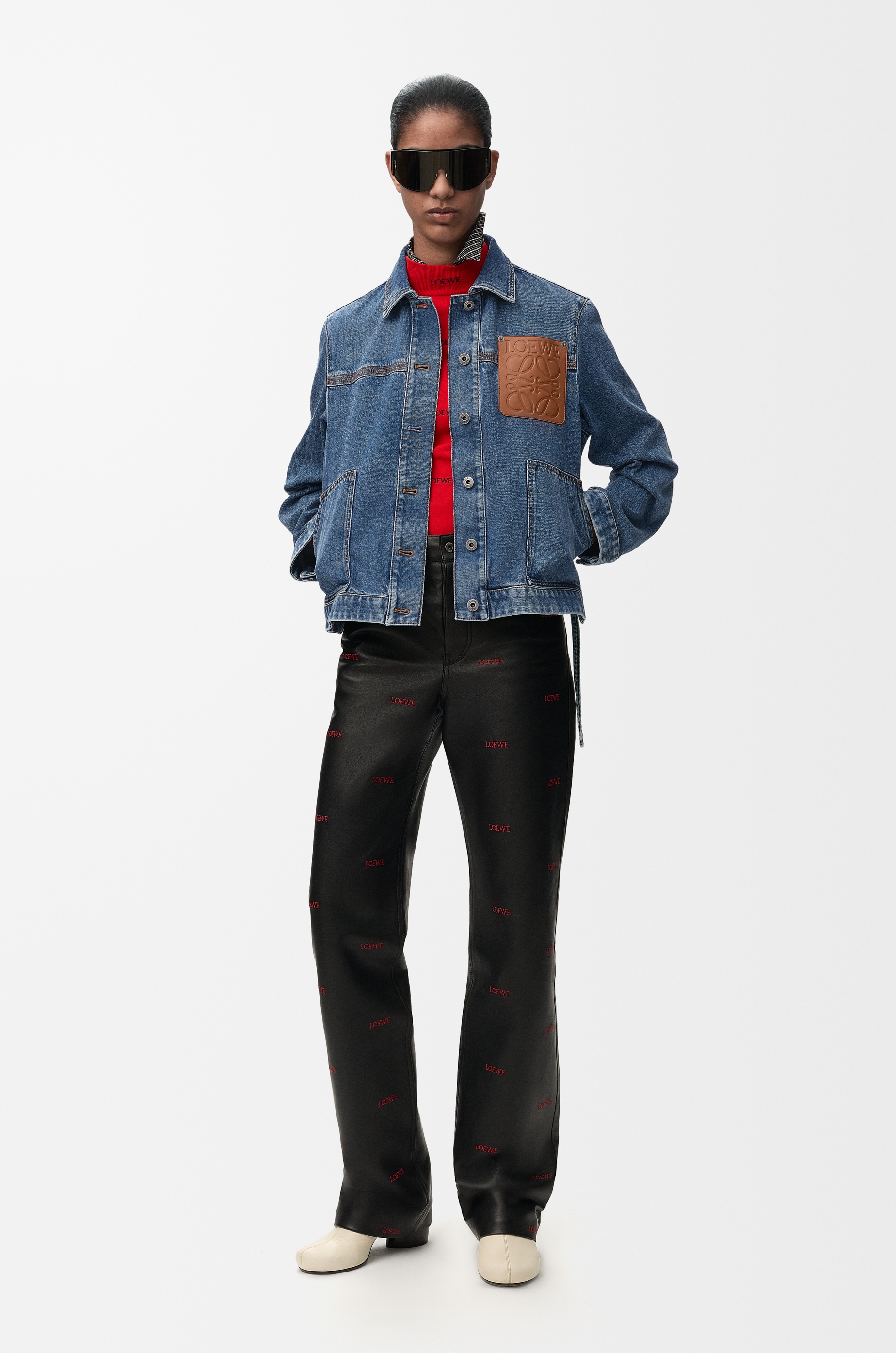 Loewe Workwear Jacket In Denim Size: 46 For Woman In Blue