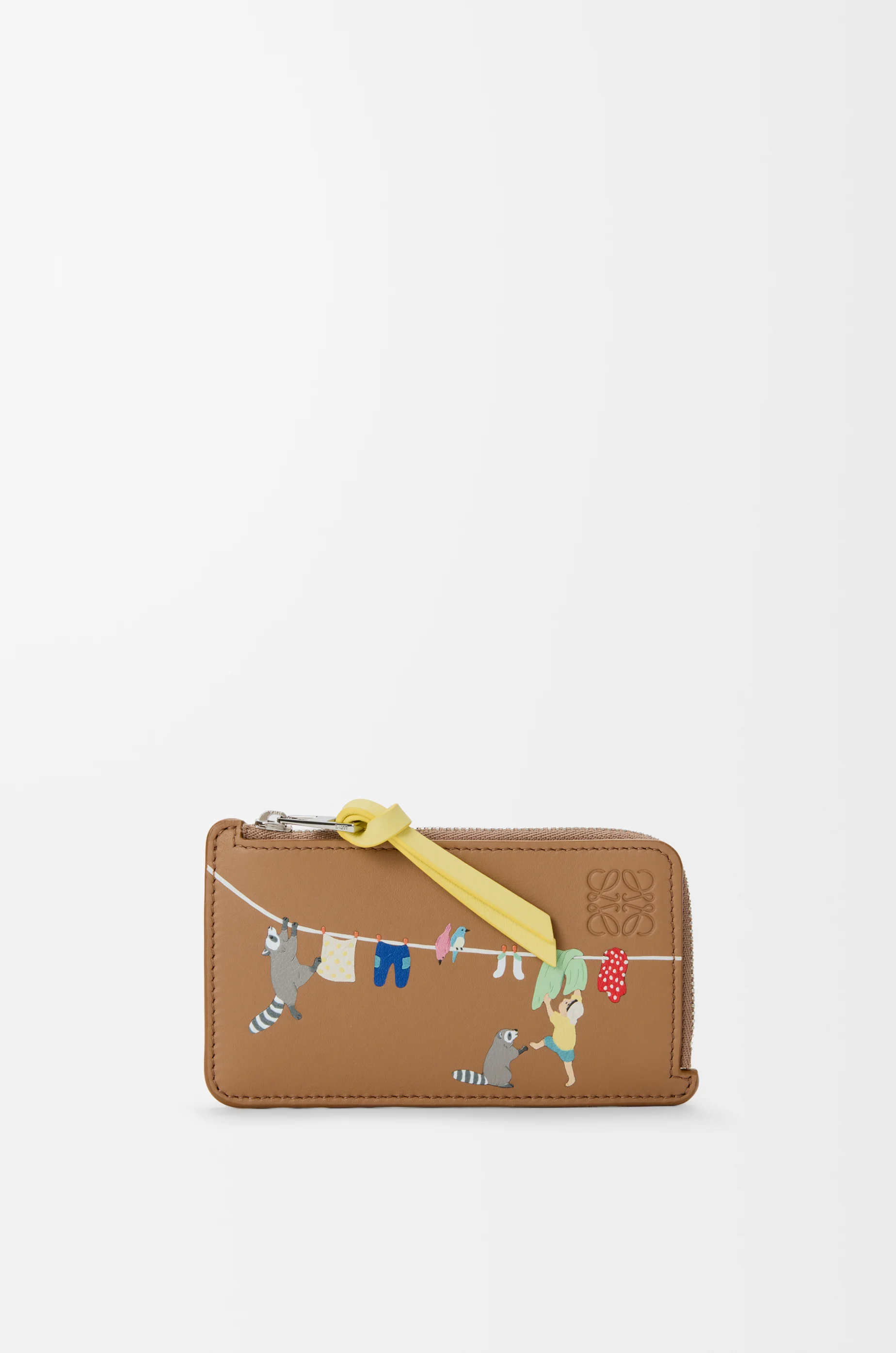 ロエベ LOEWE アナグラム ロゴ 財布 小銭入れ ストラップ付 斜め掛け ケース レザー ブラウン 新品同様 LOEWE（ロエベ） 三つ折り財布 ANAGRAM PUFFER アナグラム パファー