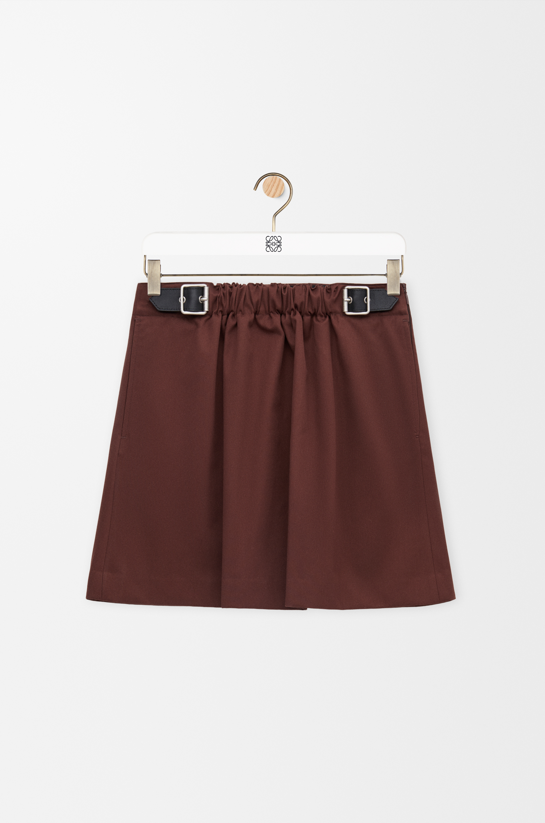 ベルテッド スカート（コットン&シルク） ブラウン - LOEWE Japan