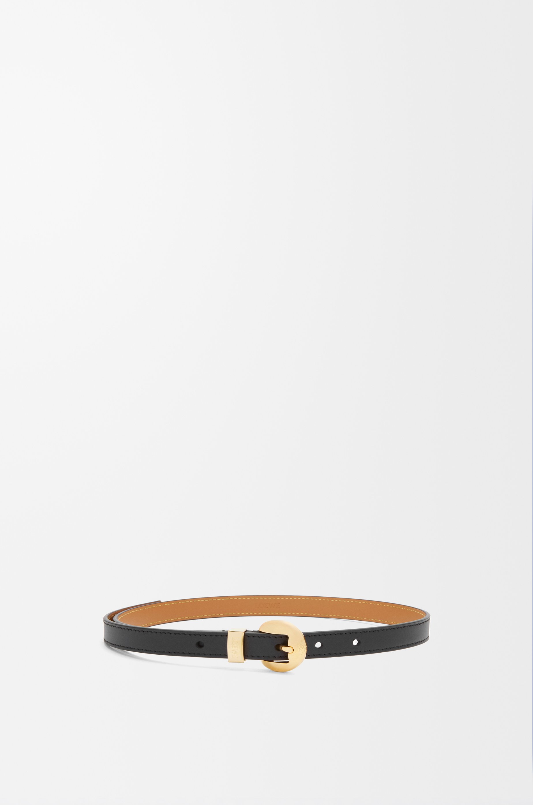 ぺブル ベルト（スムースカーフ） ブラック/ゴールド - LOEWE Japan