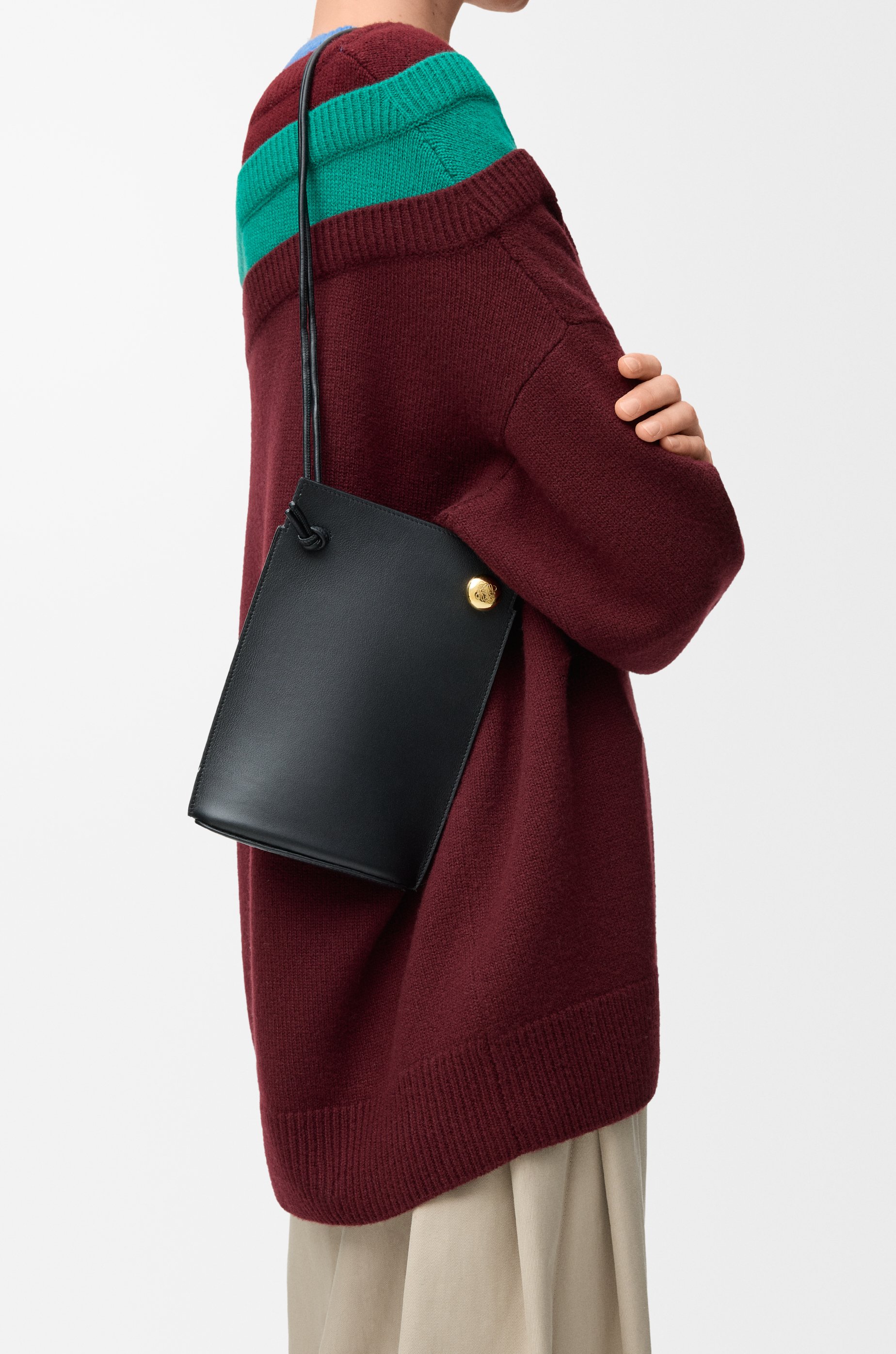 LOEWE Bolso Pebble Dice en piel de ternera Negro