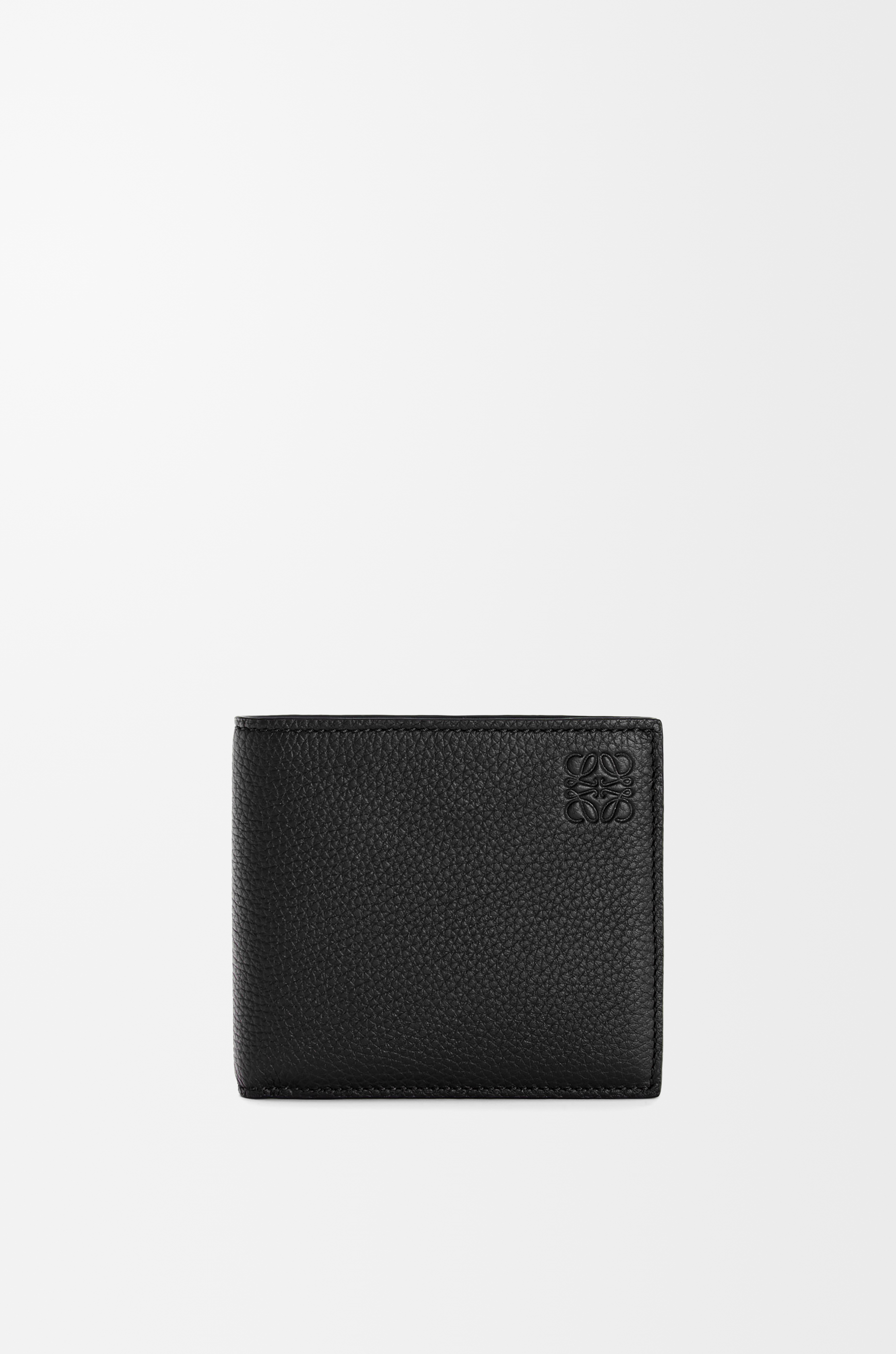 Bifold wallet in grained calfskin Black 