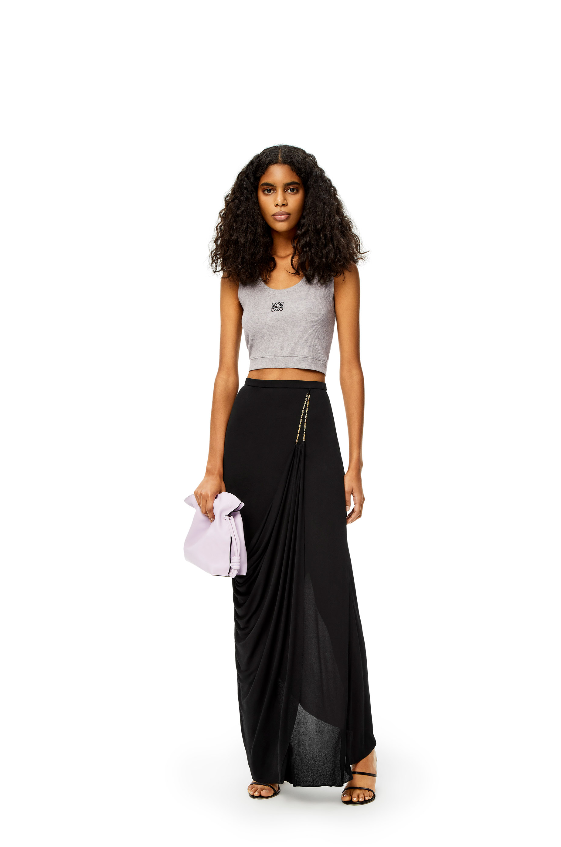 Cropped Anagram tank top in cotton Grey 