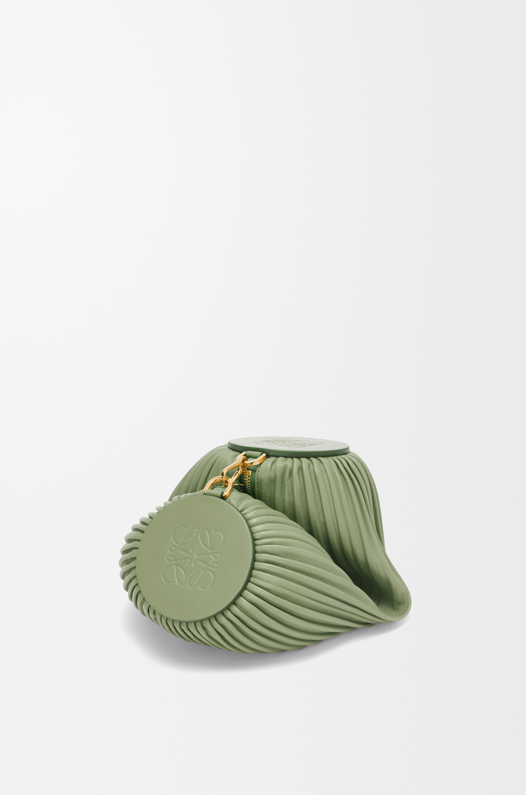 Loewe Women's Luxury Bracelet Pouch in Pleated Nappa - Green - Clutches