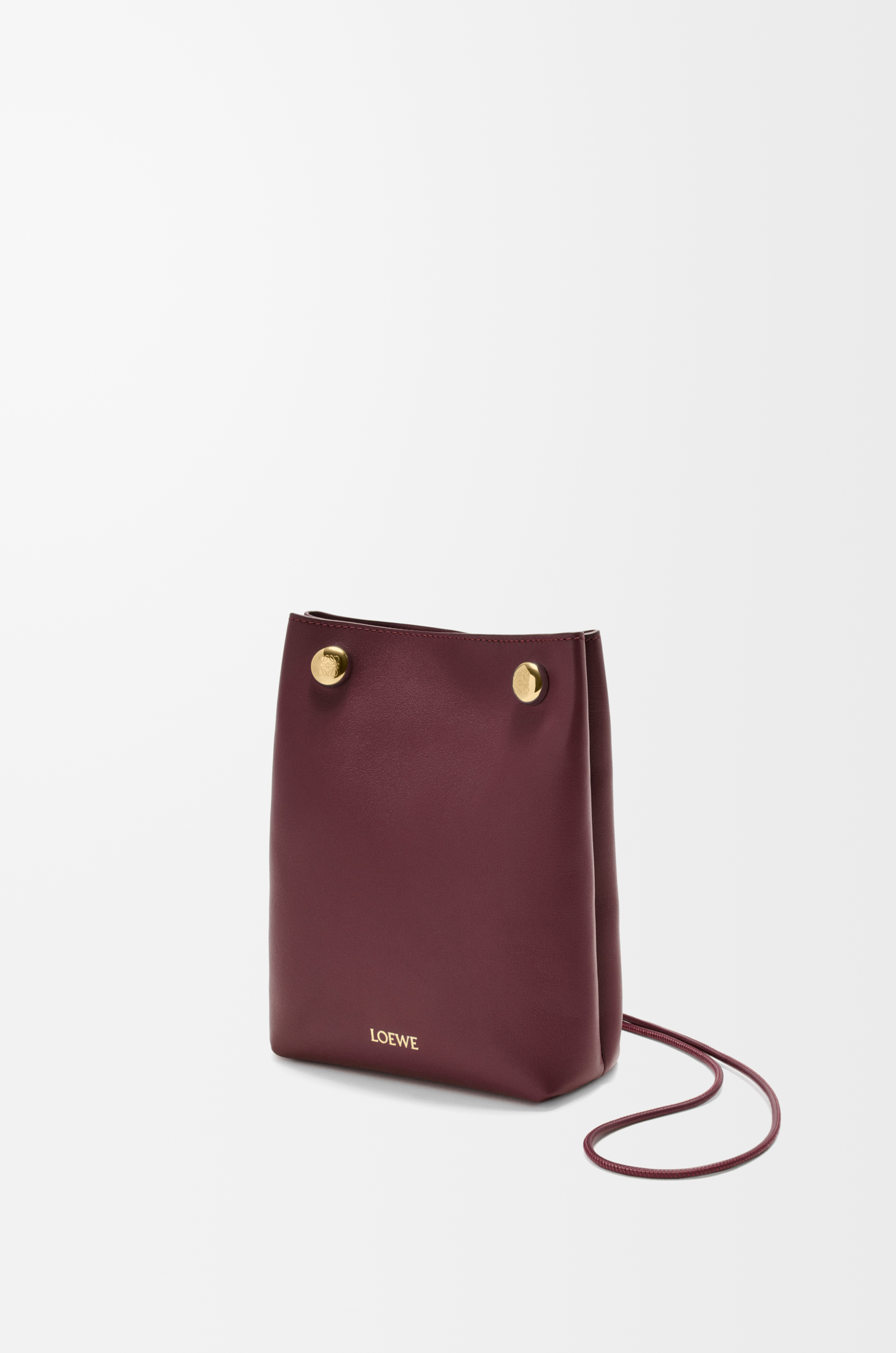LOEWE Pouch Pebble en piel de ternera Burdeos Oscuro