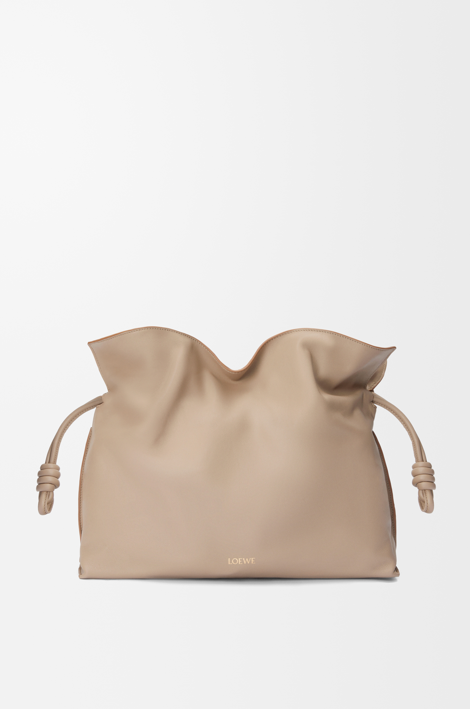 クラッチバッグ LOEWE Flamenco Clutch large in nappa Large Flamenco clutch in nappa calfskin Beige - LOEWE
