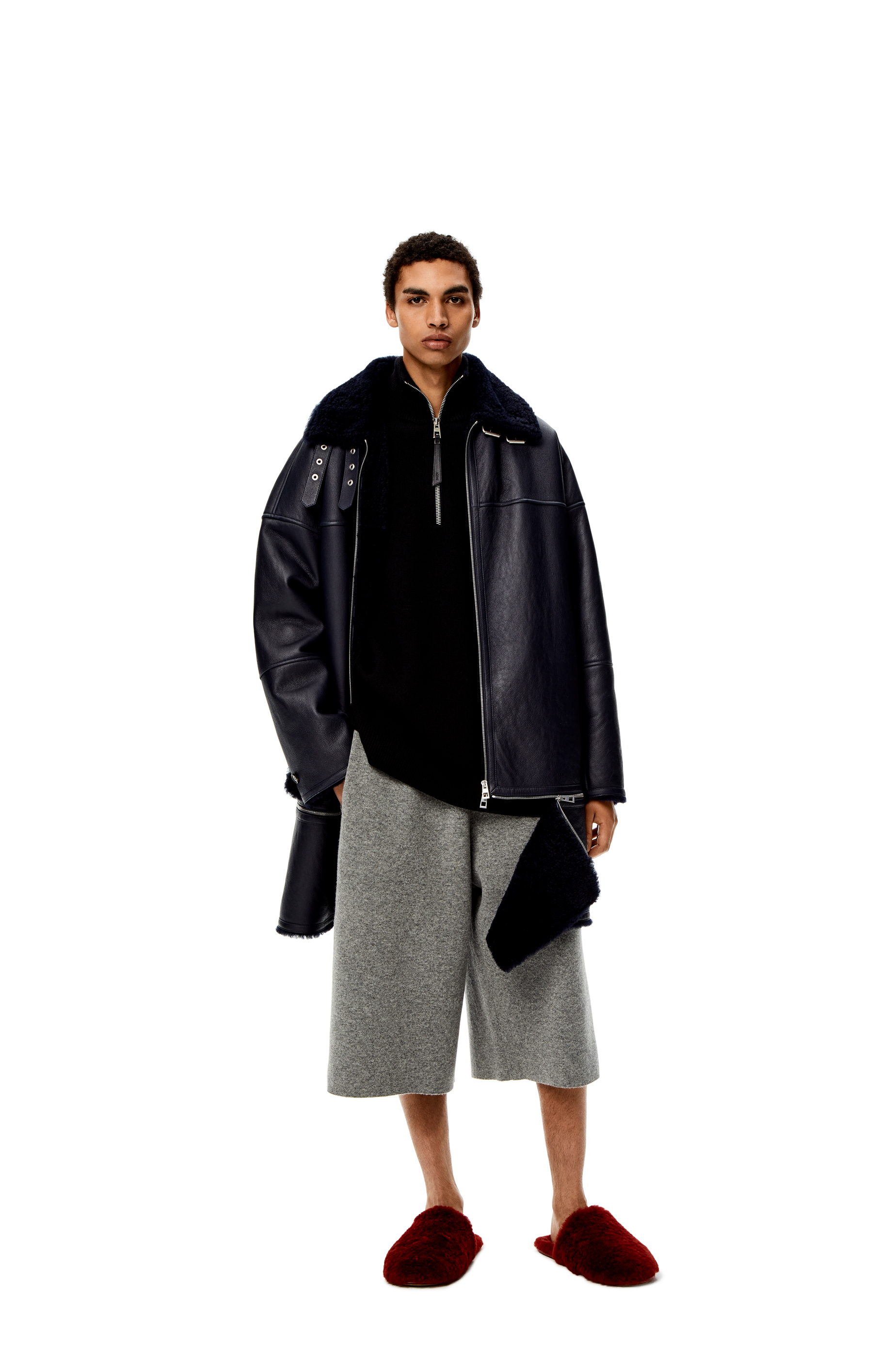 Knit shorts in wool and cashmere Grey 