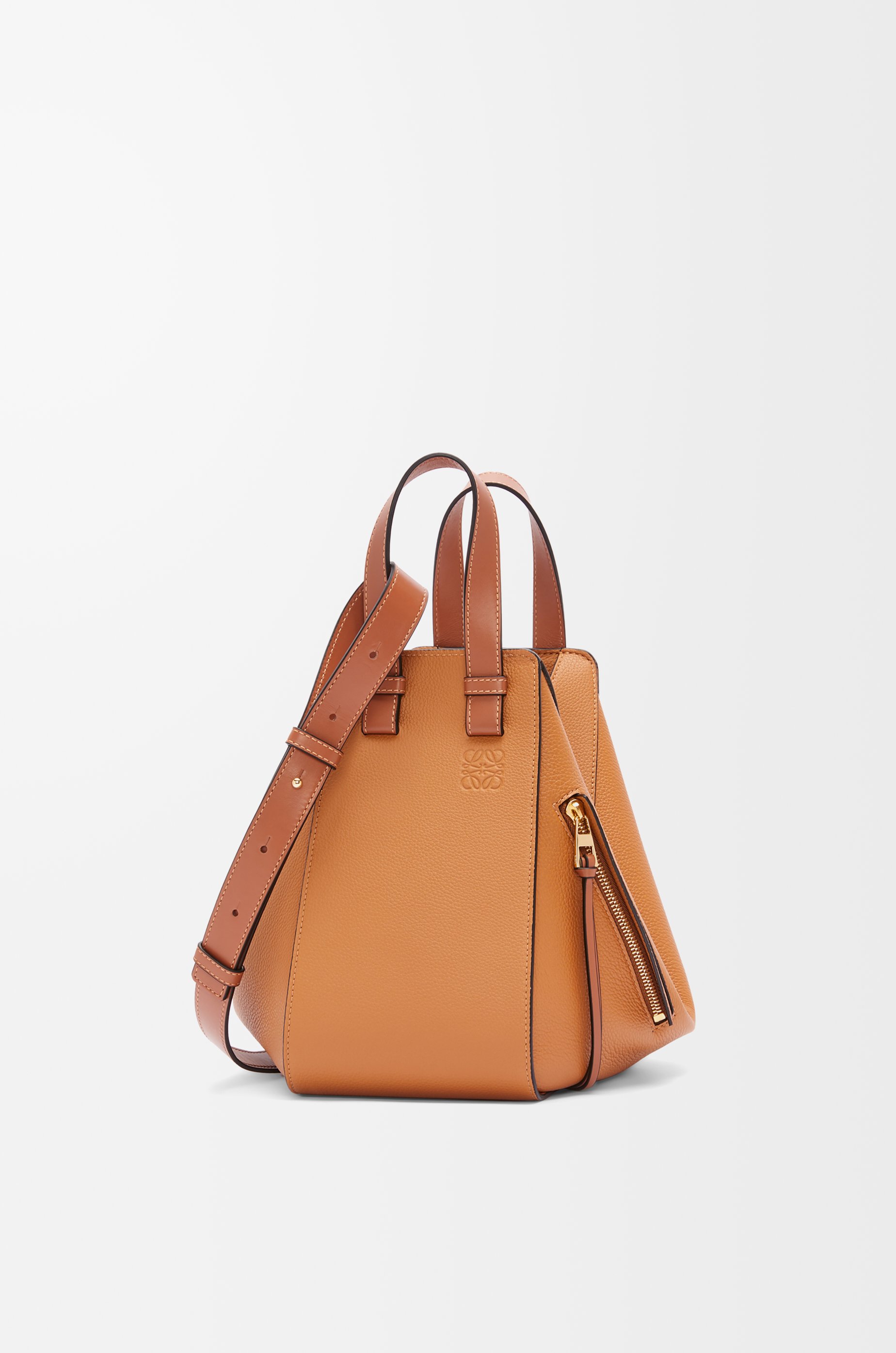 Small Hammock bag in soft grained calfskin Light Caramel - LOEWE