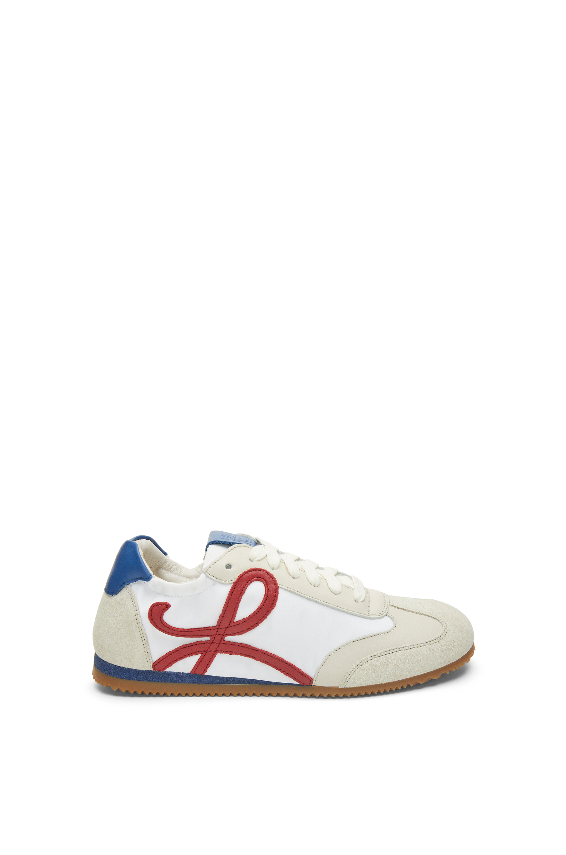 Ballet runner in nylon and calfskin Soft White/Cherry/Royal Blue - LOEWE