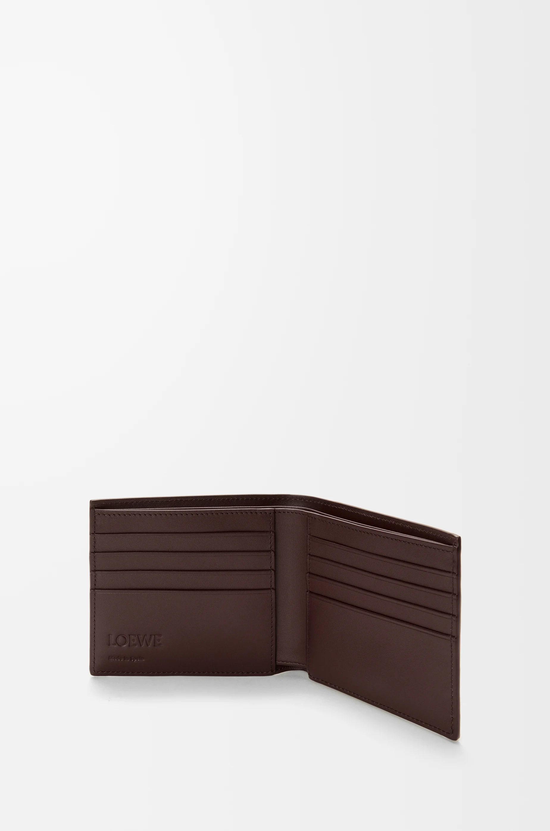 LOEWE Cats Bifold-Brieftasche aus klassischem Kalbsleder Braun