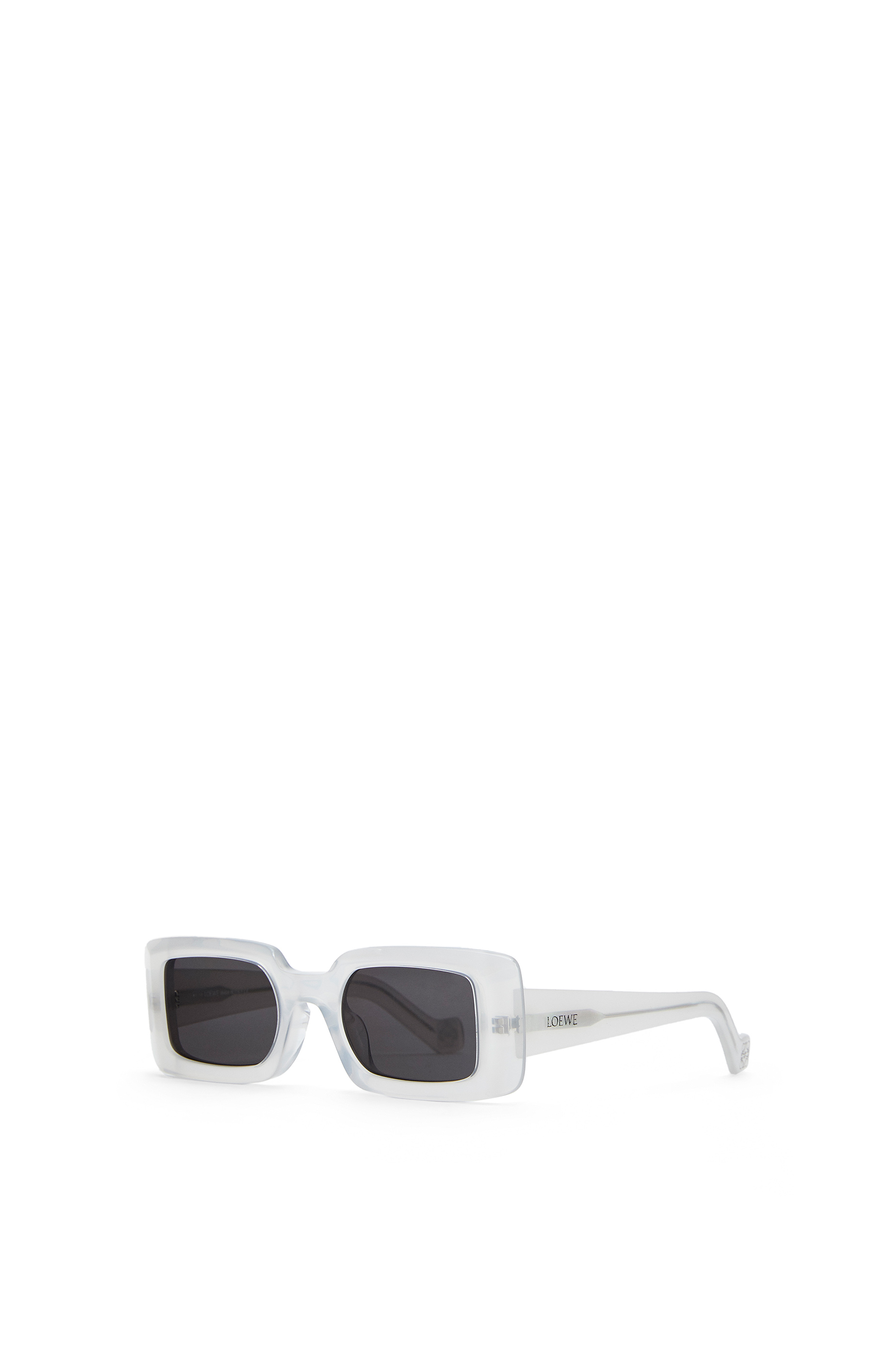 ACETATE SQUARE SUNGLASSES White/Smoke 