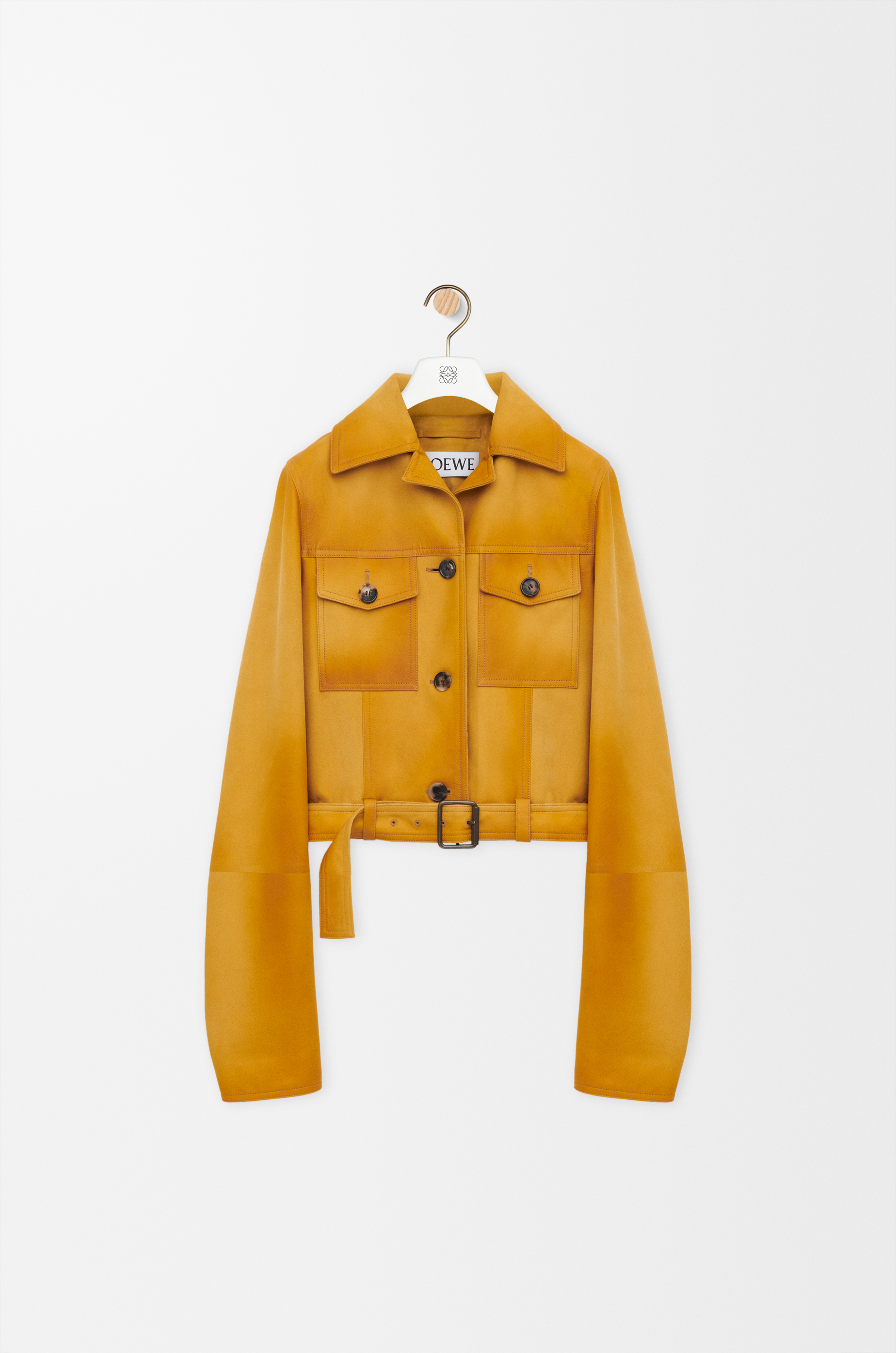 クロップド ジャケット（スエードラム） ブラウン - LOEWE Japan