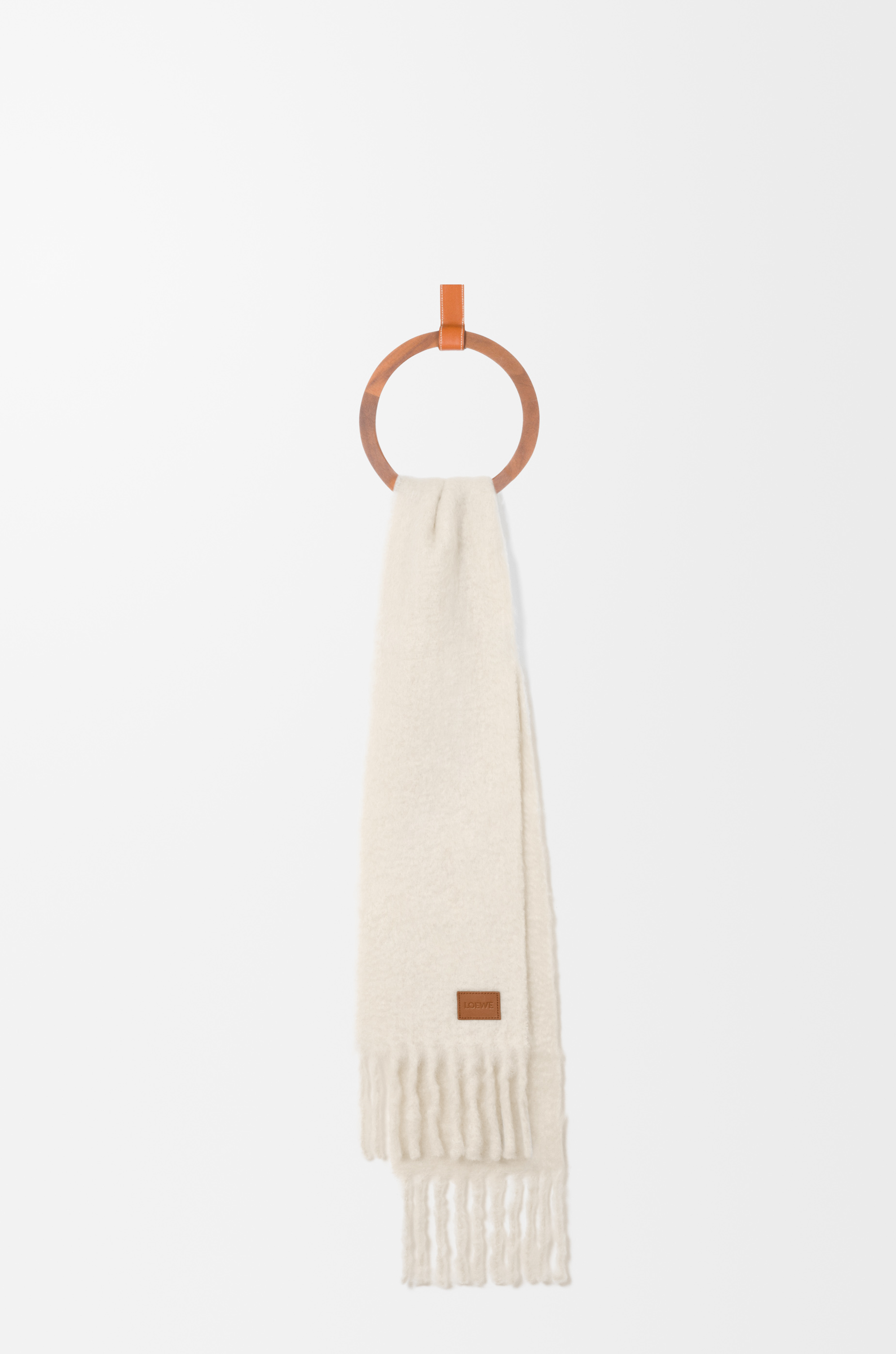 LOEWE Scarf in mohair and wool blend White