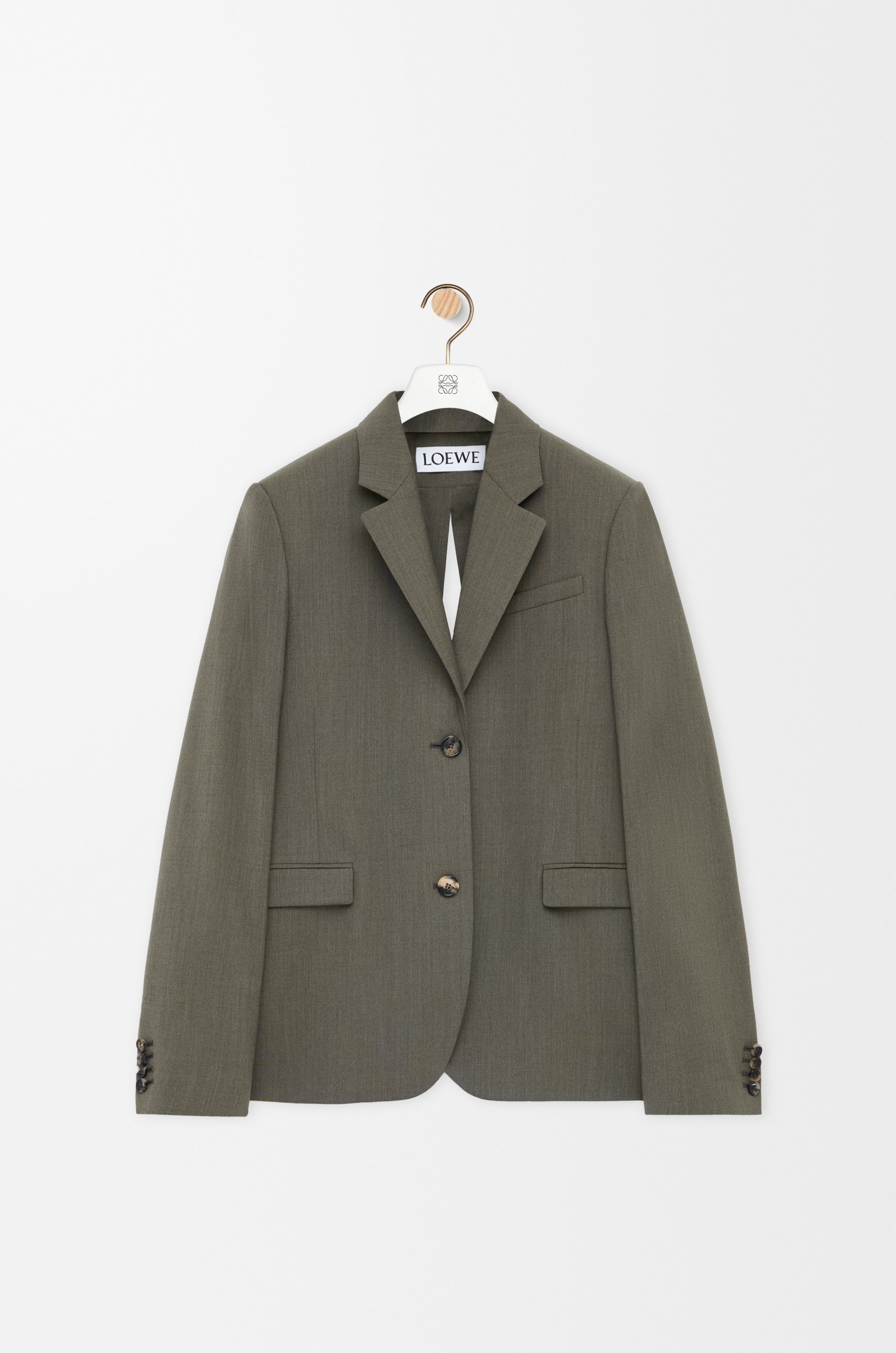 LOEWE ウールテーラードジャケット 46 ガーメント付 テーラード ジャケット（ウール） グリーン - LOEWE