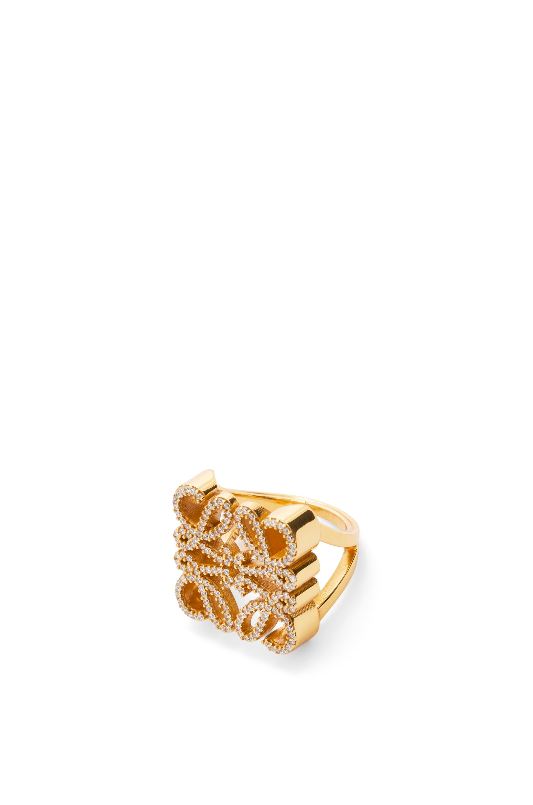 Pave Anagram ring in sterling silver and crystal Gold - LOEWE