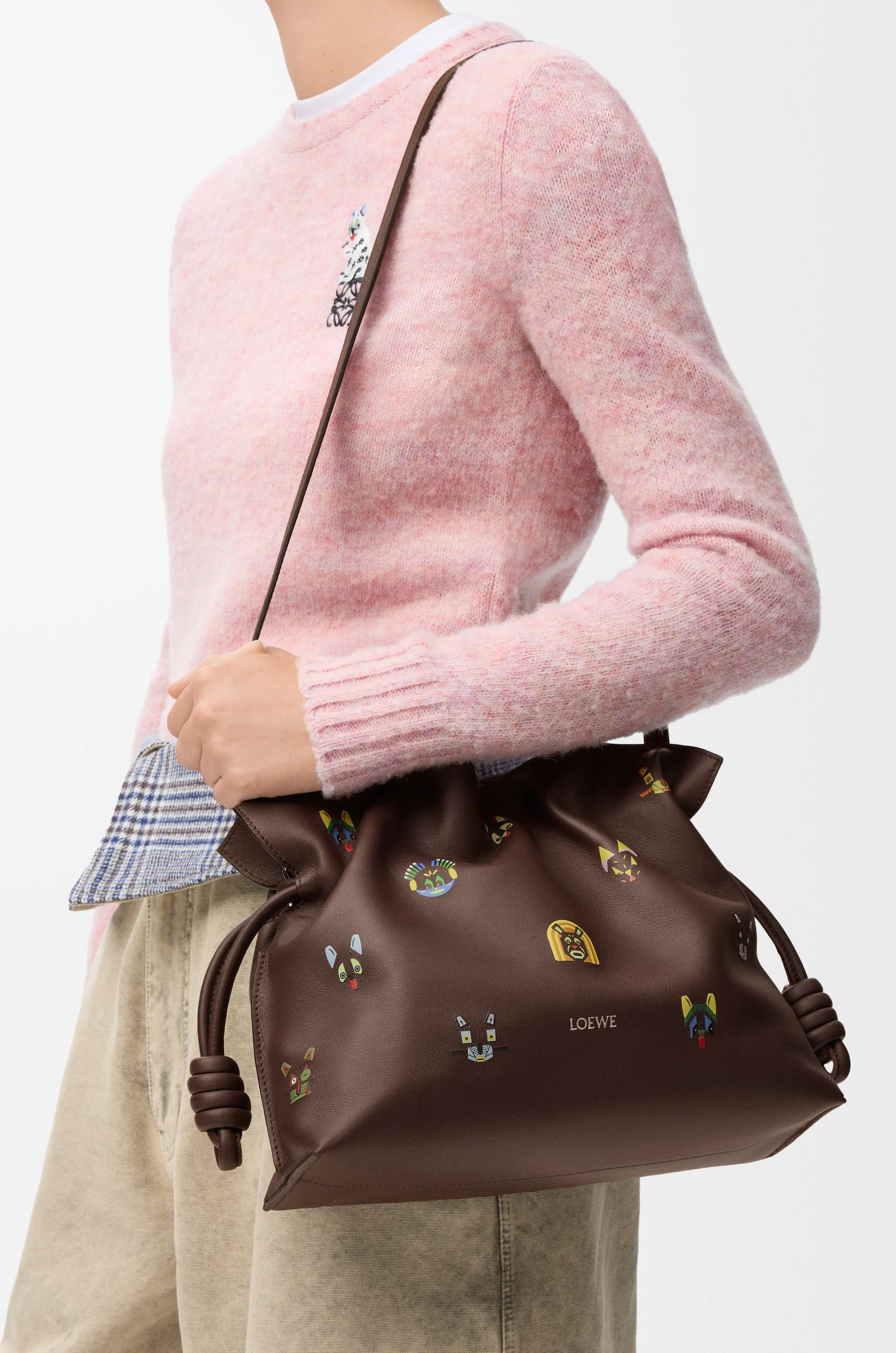 LOEWE キャッツ フラメンコクラッチ ミディアム（ナパカーフ） ブラウン