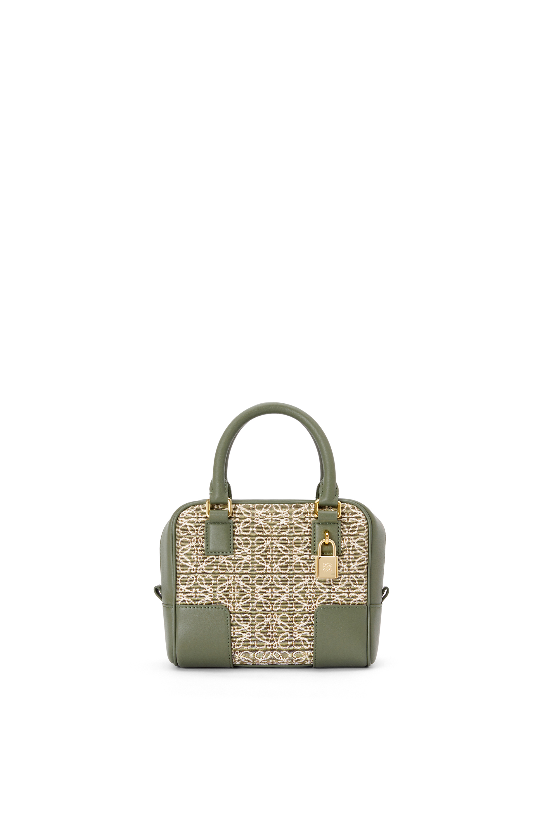 Amazona 16 Square bag in Anagram jacquard and calfskin Green/Avocado Green  - LOEWE