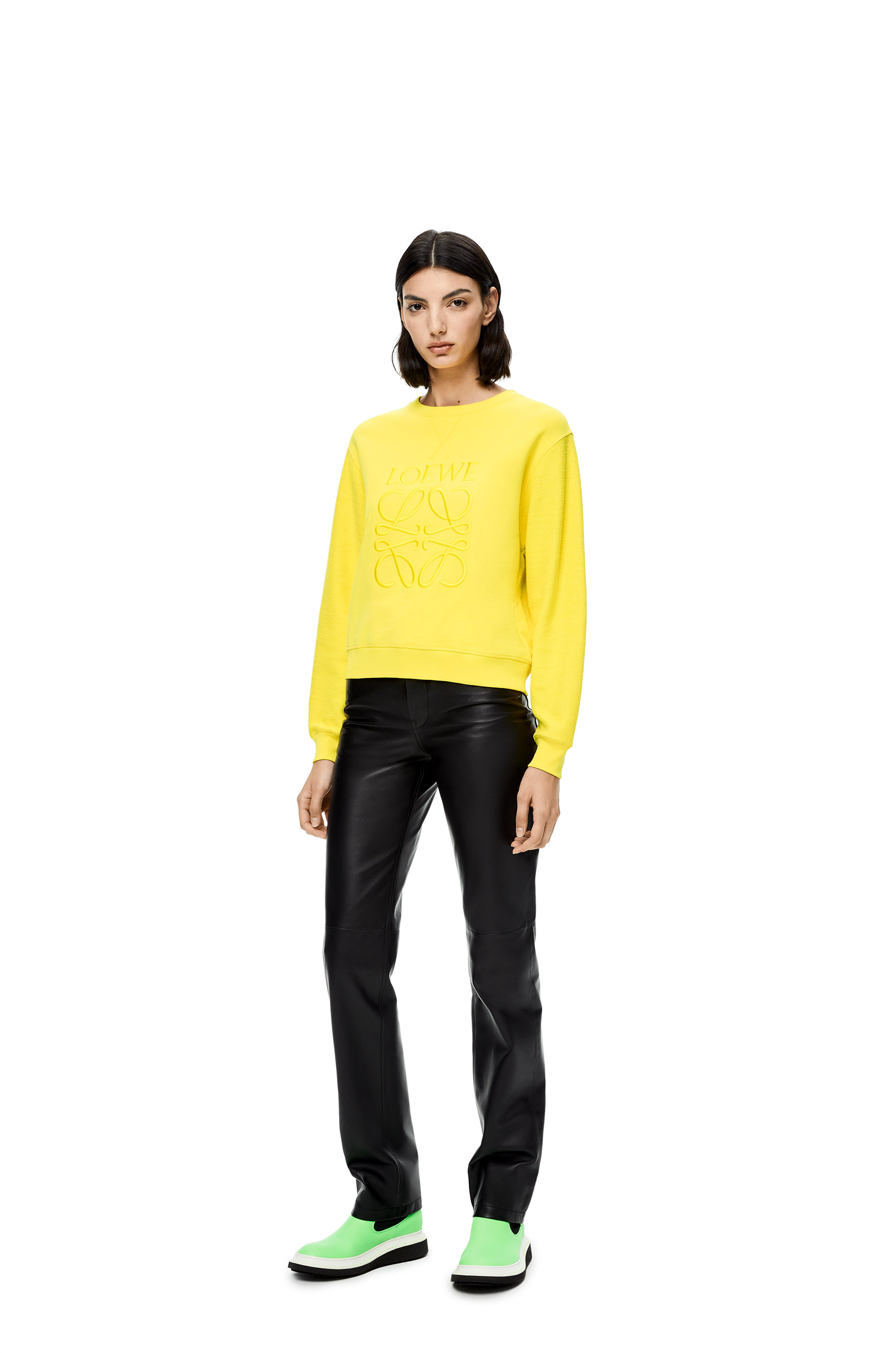 yellow embroidered sweatshirt