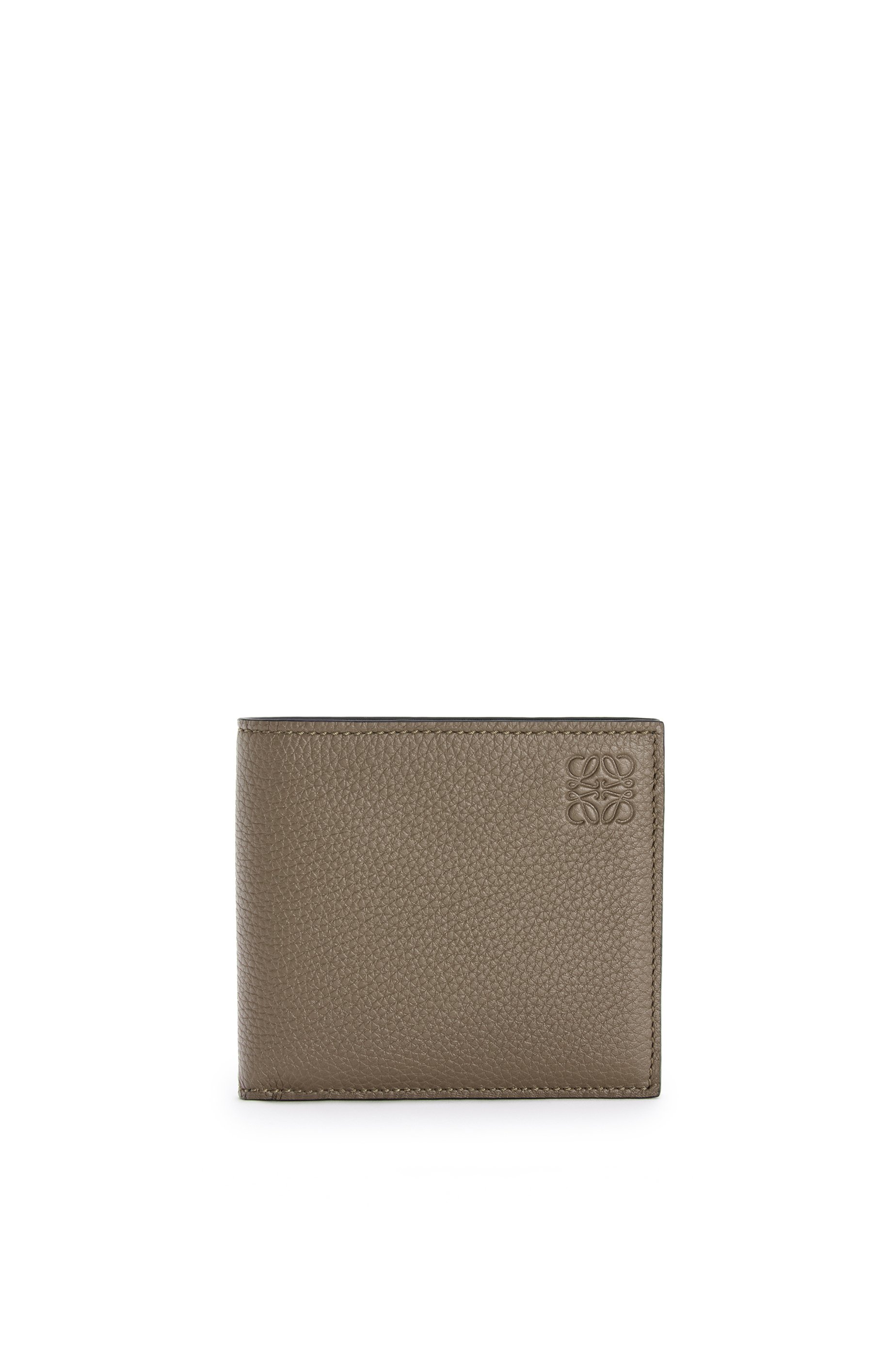 Bifold wallet in grained calfskin Dark 
