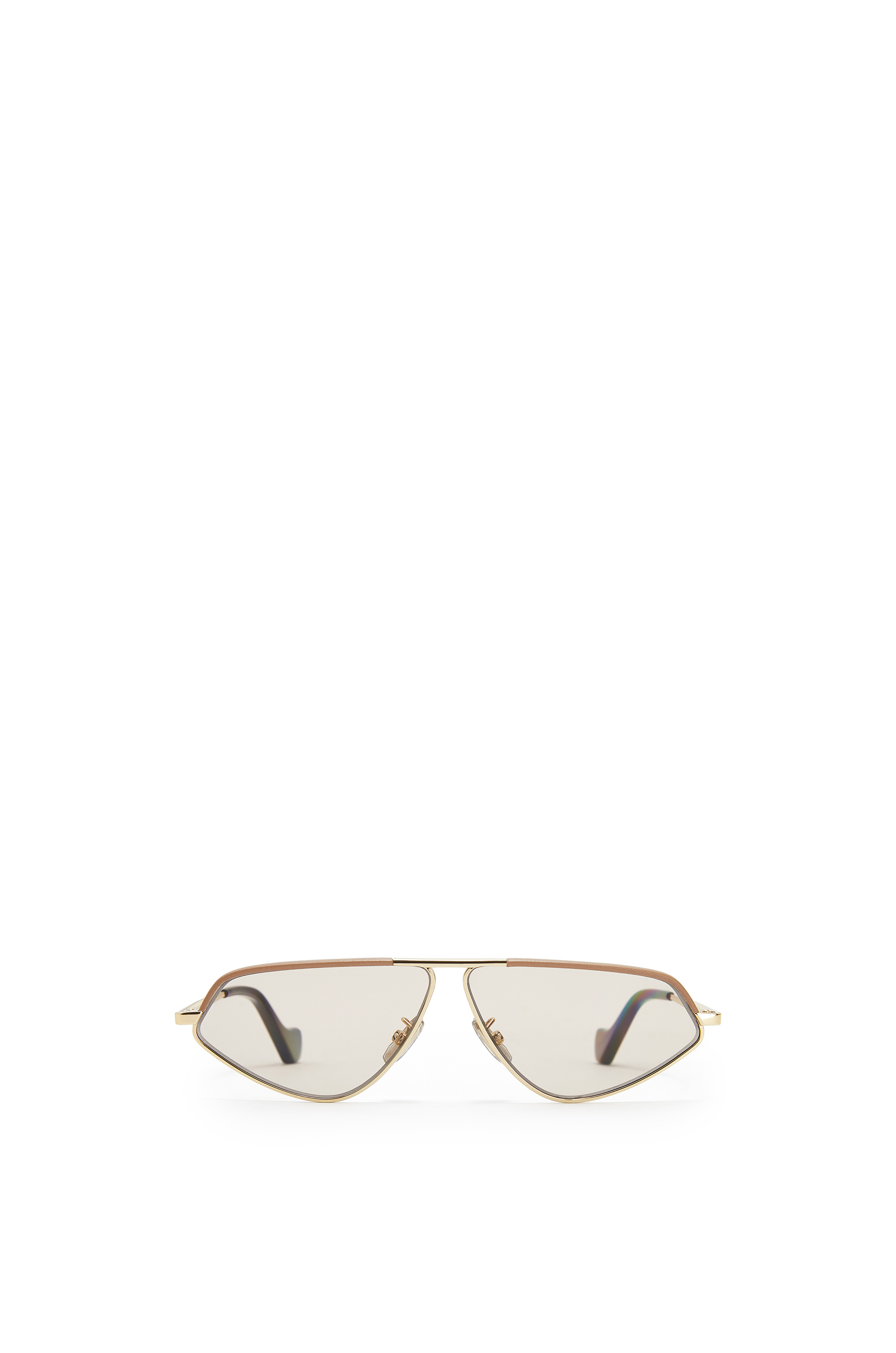 Leather geometric sunglasses Hazelnut 
