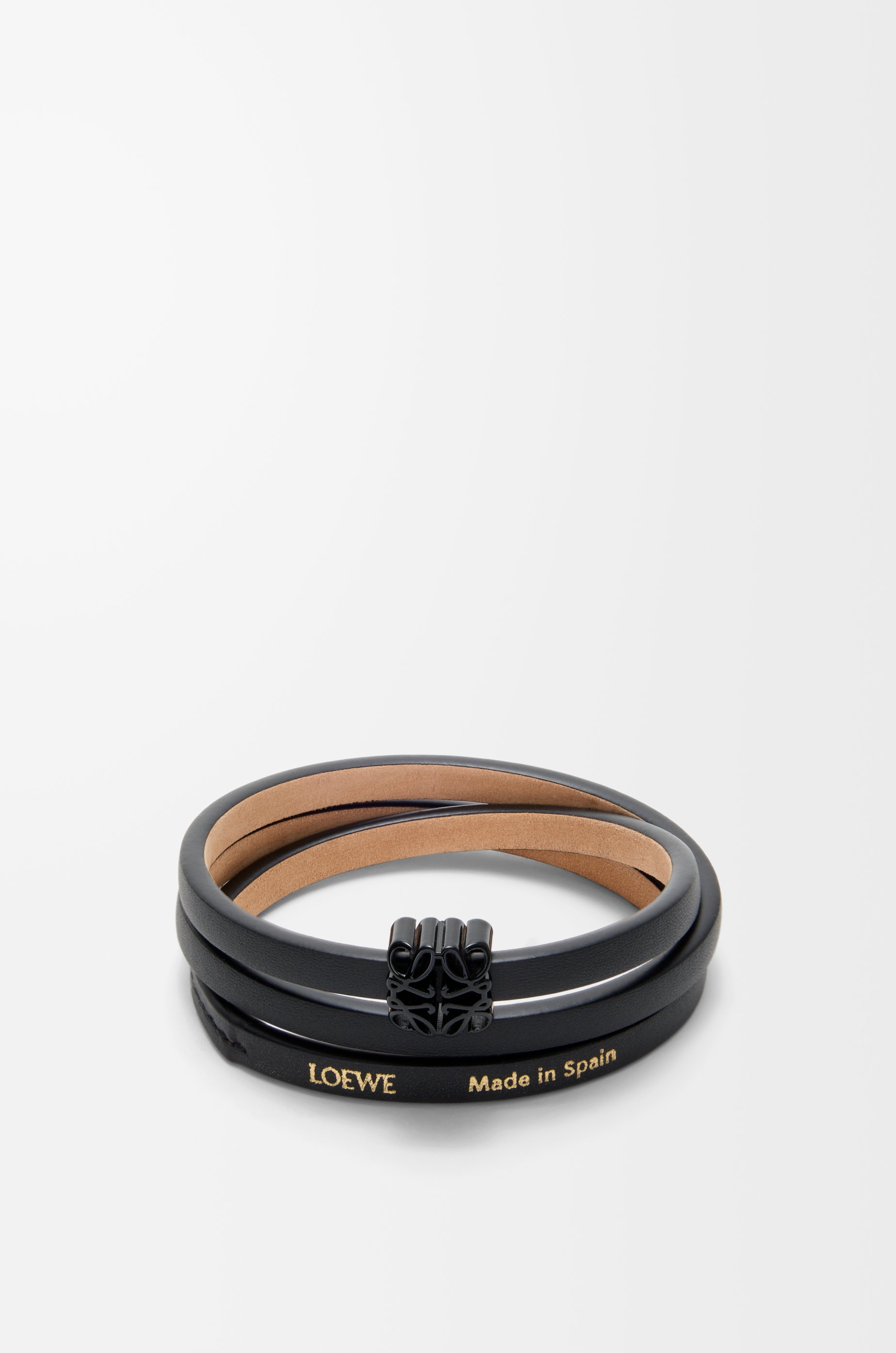 激レア【新品電池】LOEWE ヴィンテージ/動作良好 ロエベ 黒 ブレスレット スラップ ブレスレット スモール (カーフ) ブラック - LOEWE