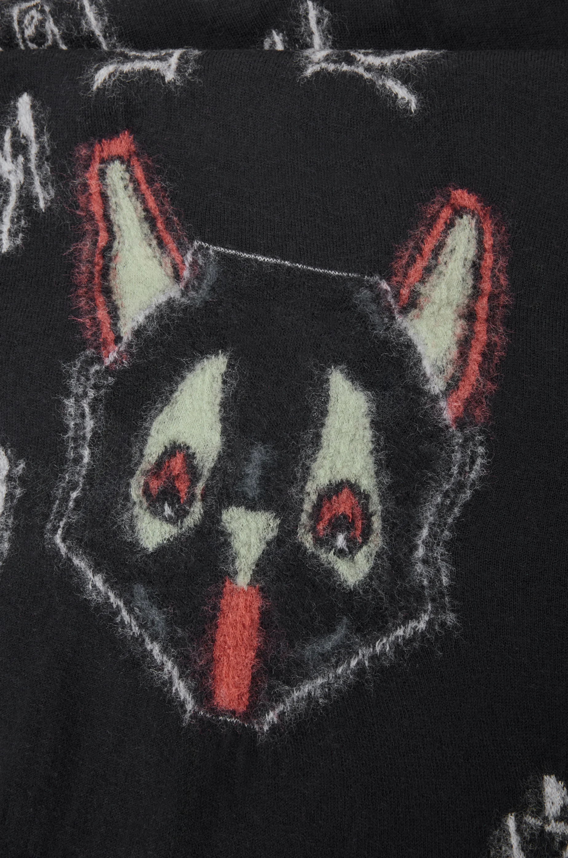 LOEWE Scarf in wool Black/Multicolor