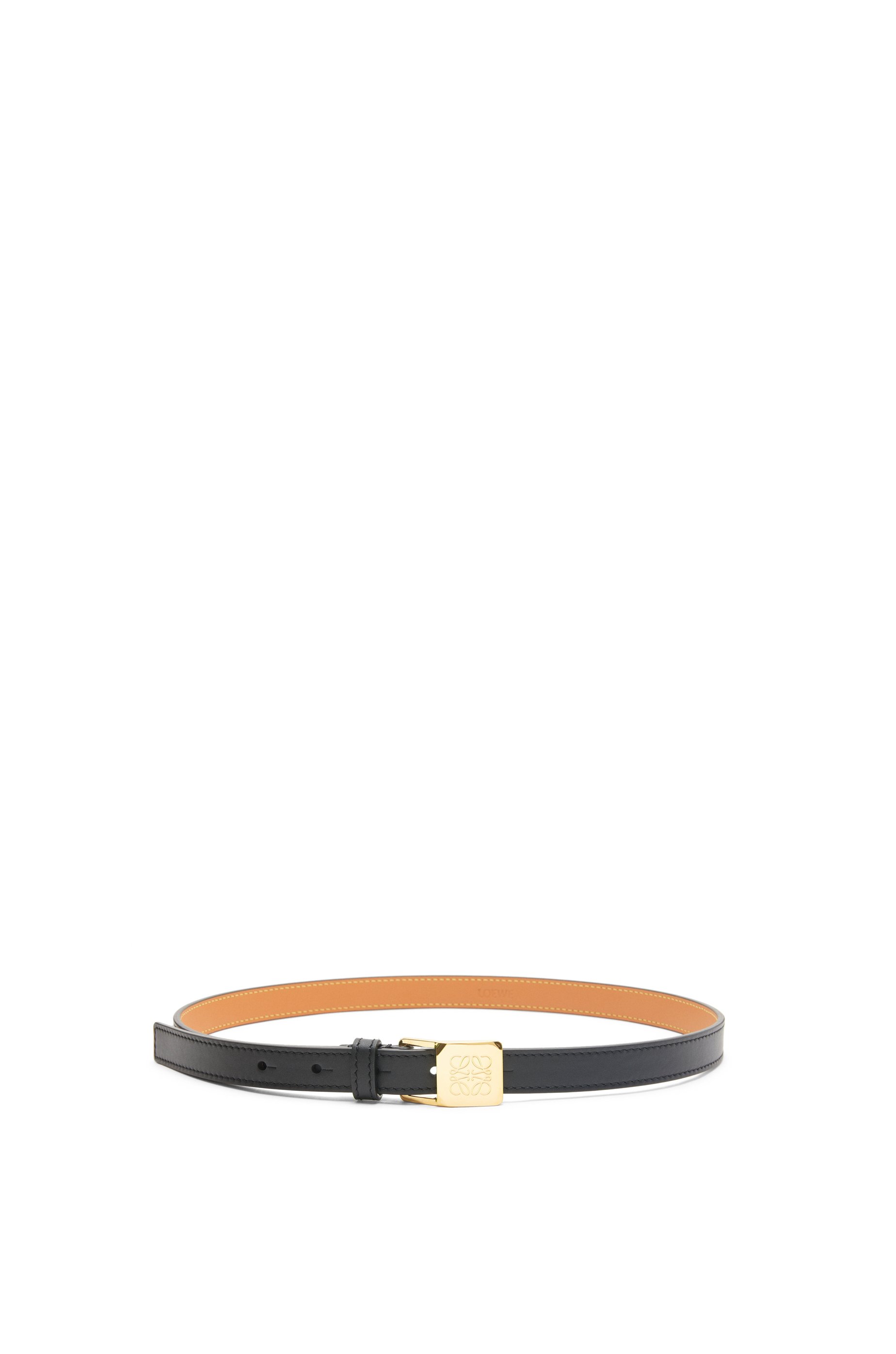 Amazona padlock belt in smooth calfskin Black/Gold - LOEWE