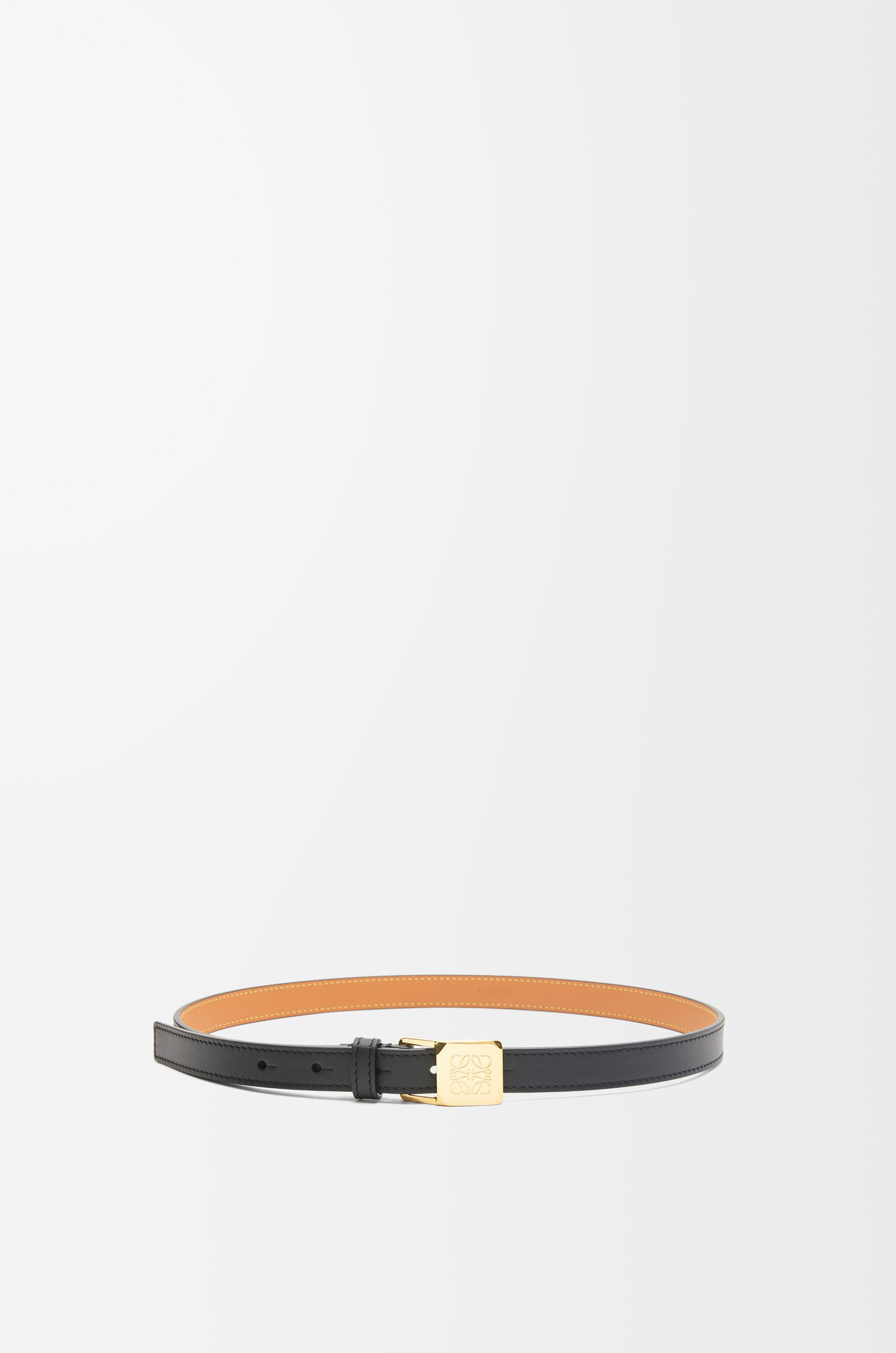 Amazona padlock belt in smooth calfskin Black/Gold - LOEWE