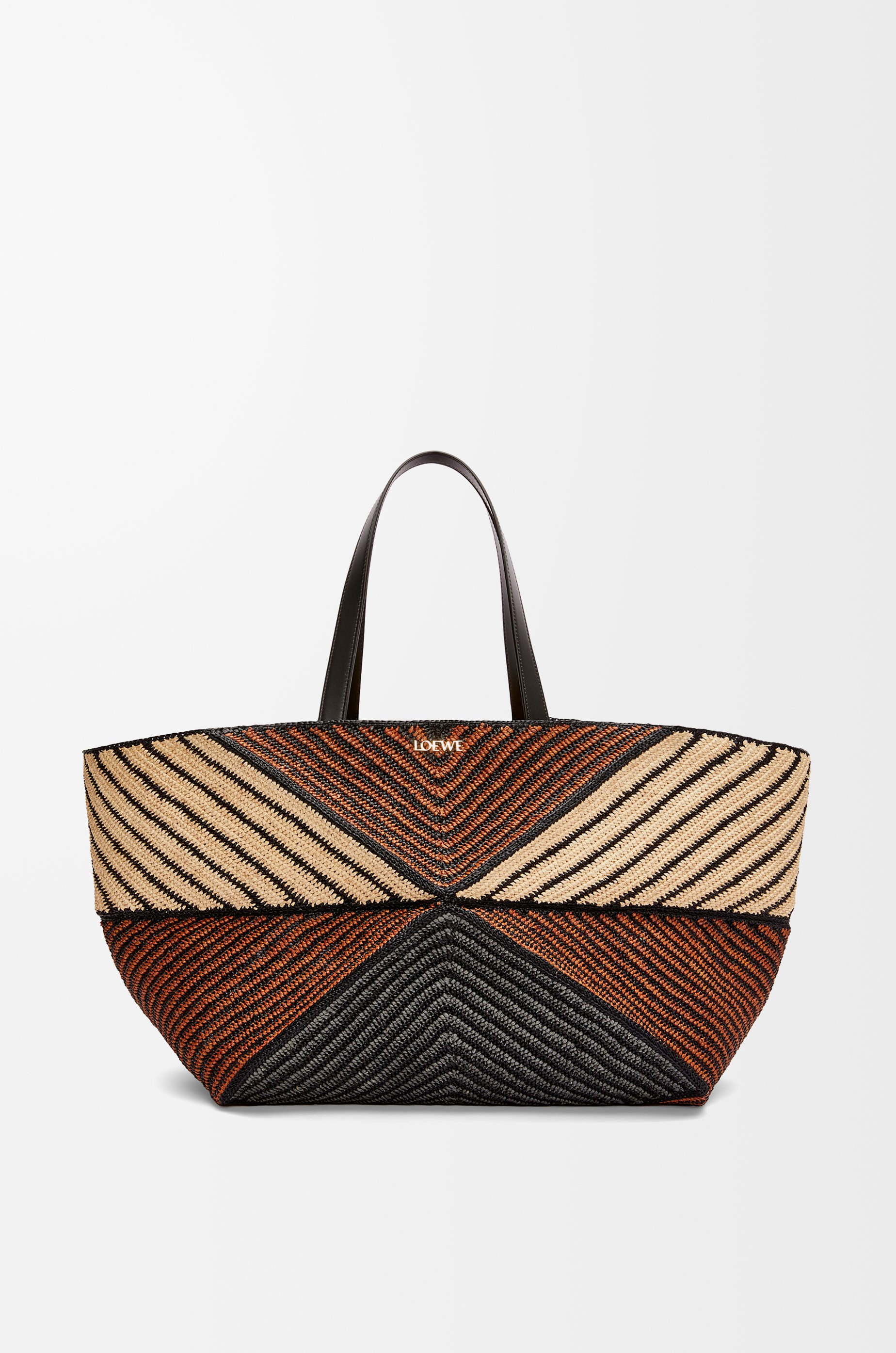 送料無料 いつまで パズルフォルド トート XXL（ラフィア） ブラウン - LOEWE バッグ