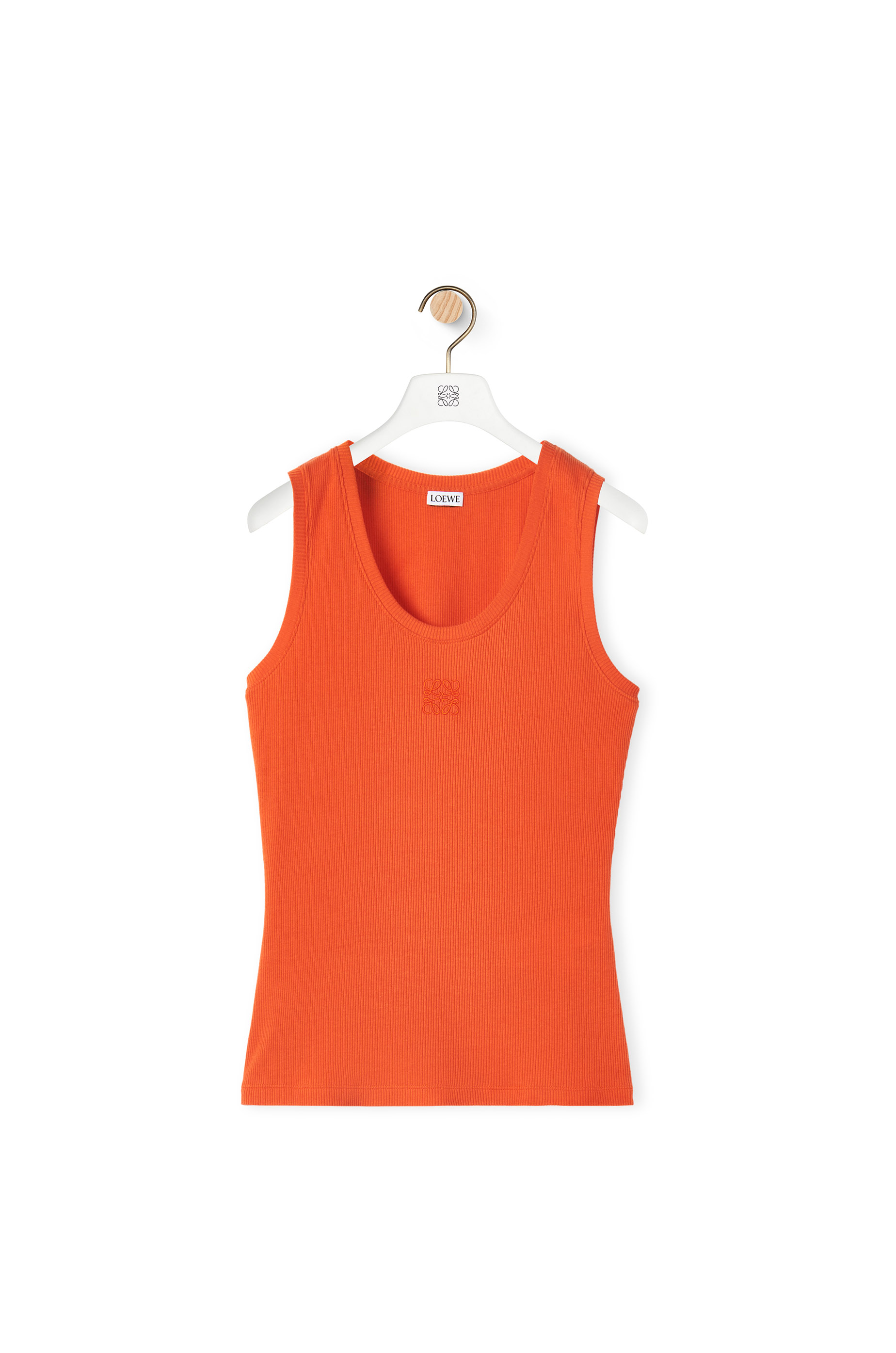 Anagram tank top in cotton Bright Orange - LOEWE