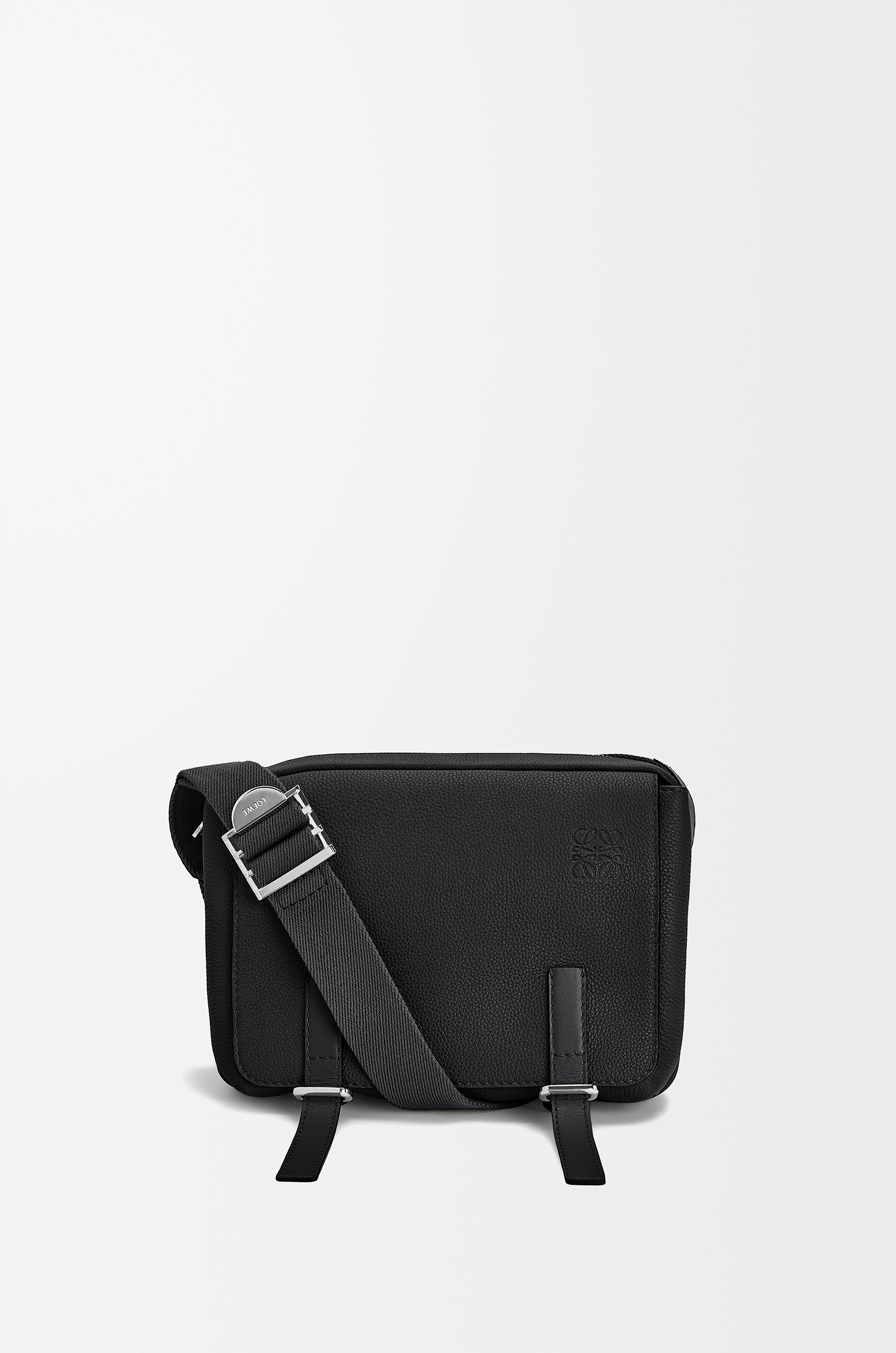 XS Military messenger bag in soft grained calfskin Anthracite - LOEWE