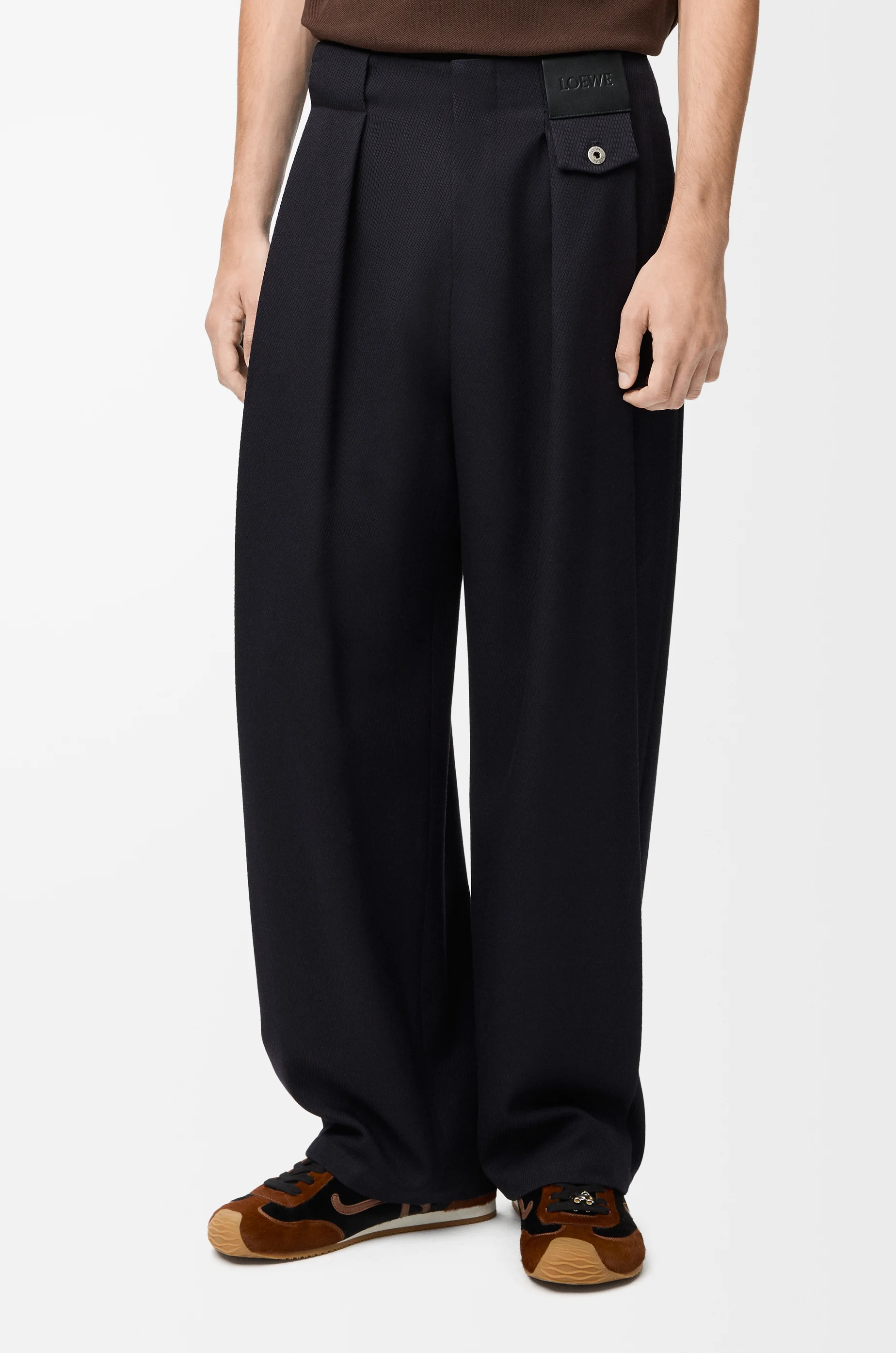 LOEWE Pantalón en lana Azul Marino Oscuro