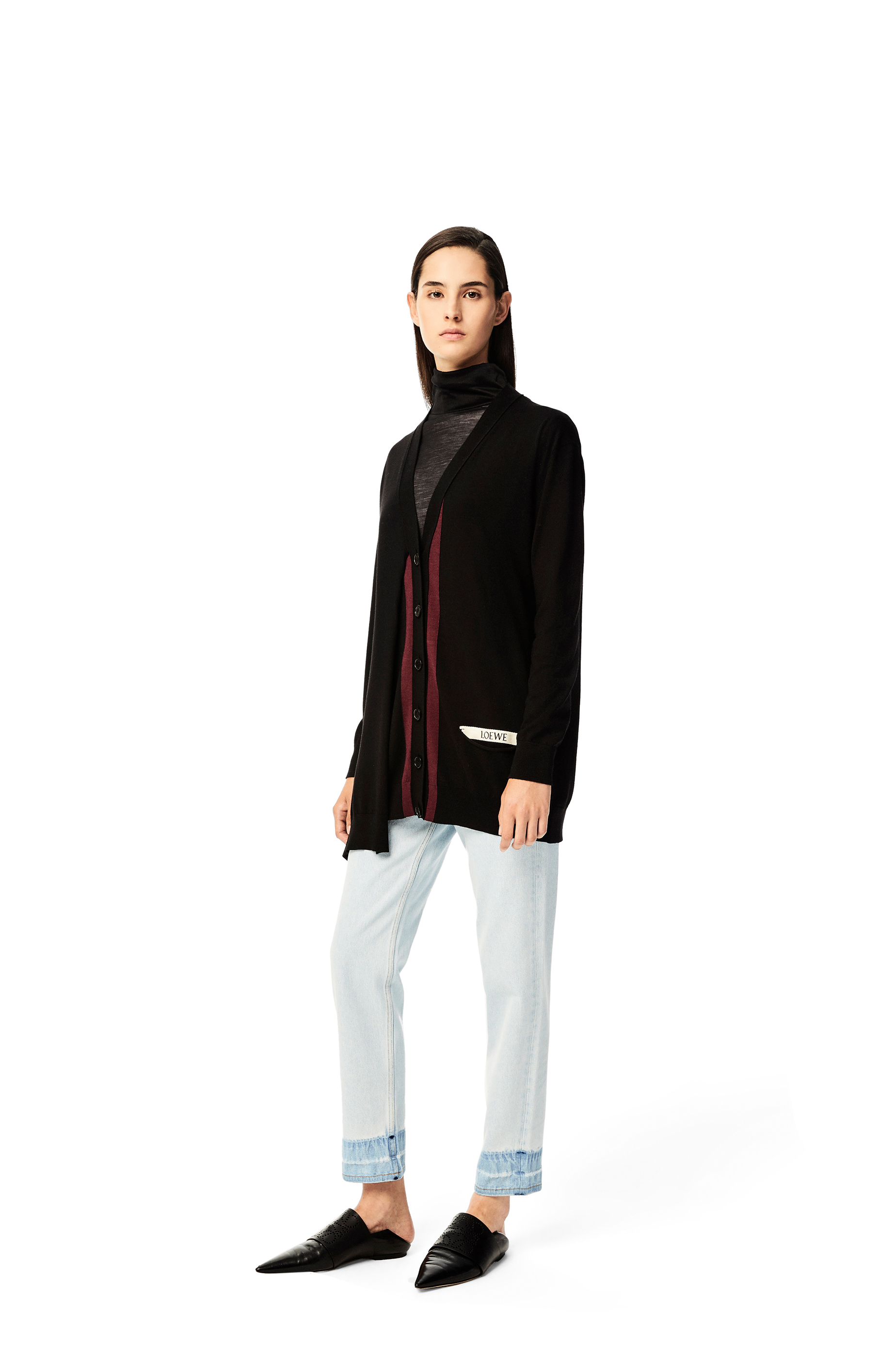 LOEWE asymmetric pocket cardigan in wool LOEWE asymmetric pocket cardigan in wool