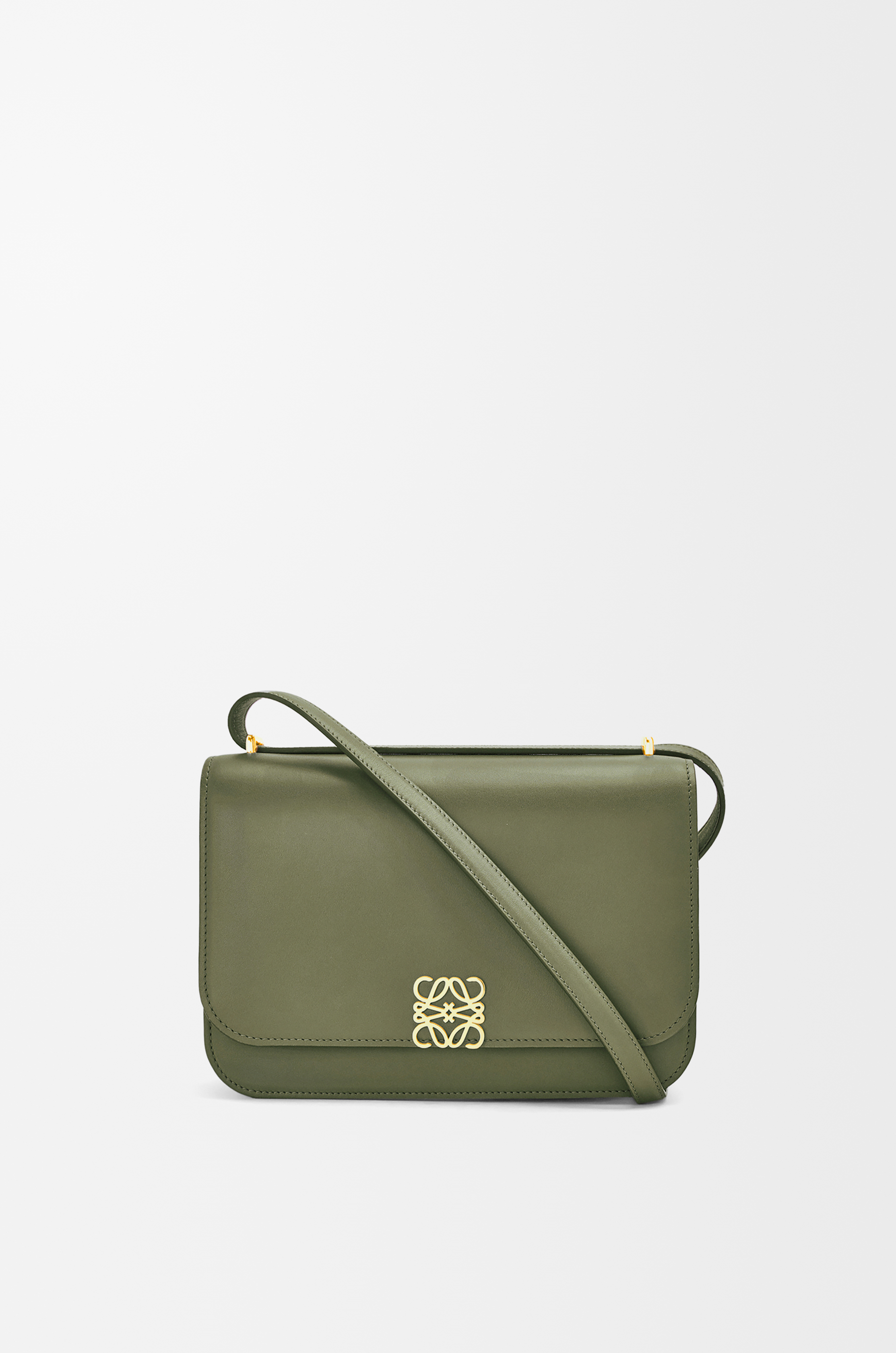 Loewe Womens Shoulder Bags Savings - Avocado Green Goya Accordion clutch in  silk calfskin