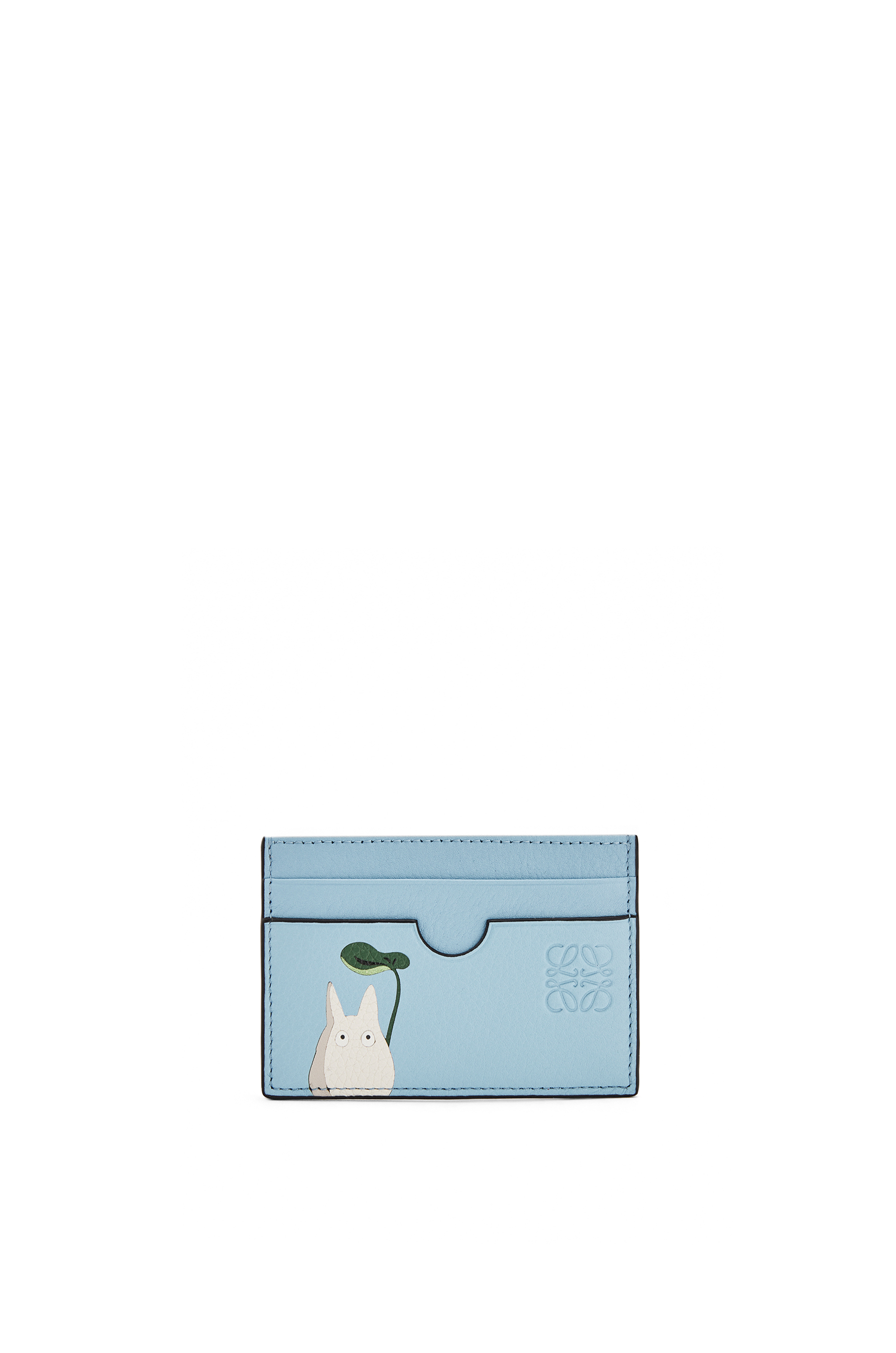 Totoro plain cardholder in classic calfskin Light Blue - LOEWE