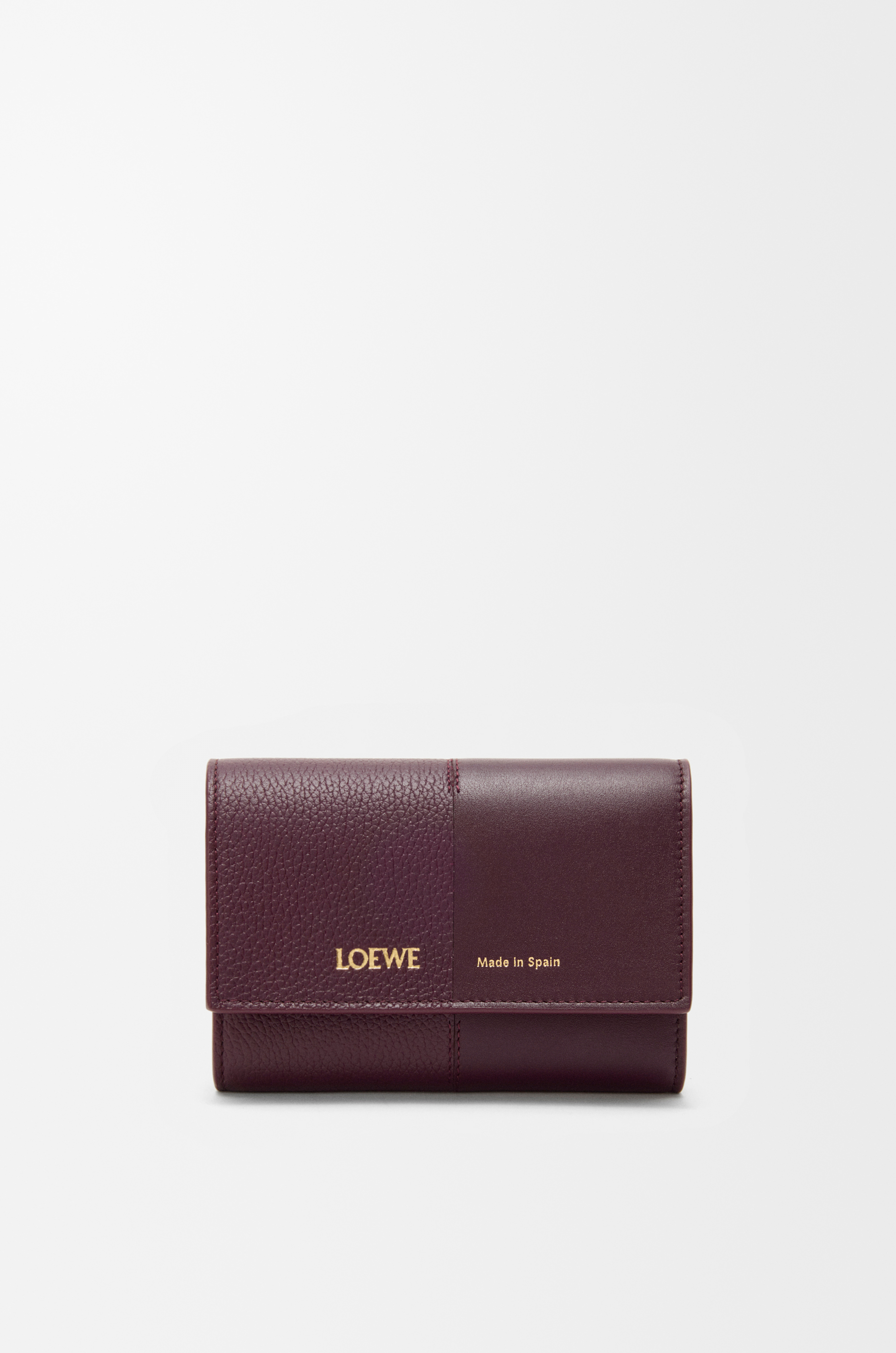 Small vertical wallet in smooth and grained calfskin Red - LOEWE