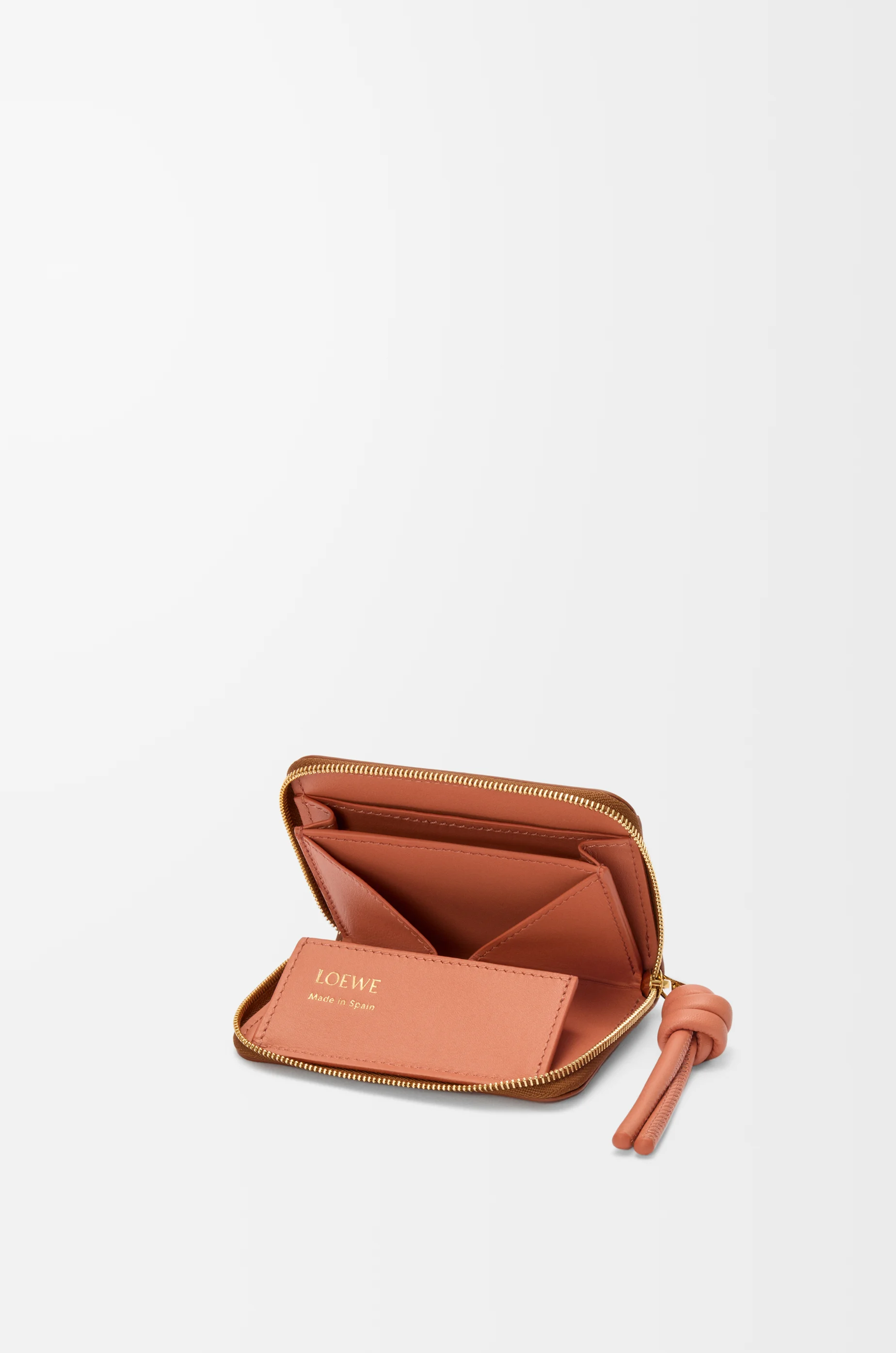 LOEWE ジップ コインパース（シャイニーナパカーフ） タン/パパイヤ
