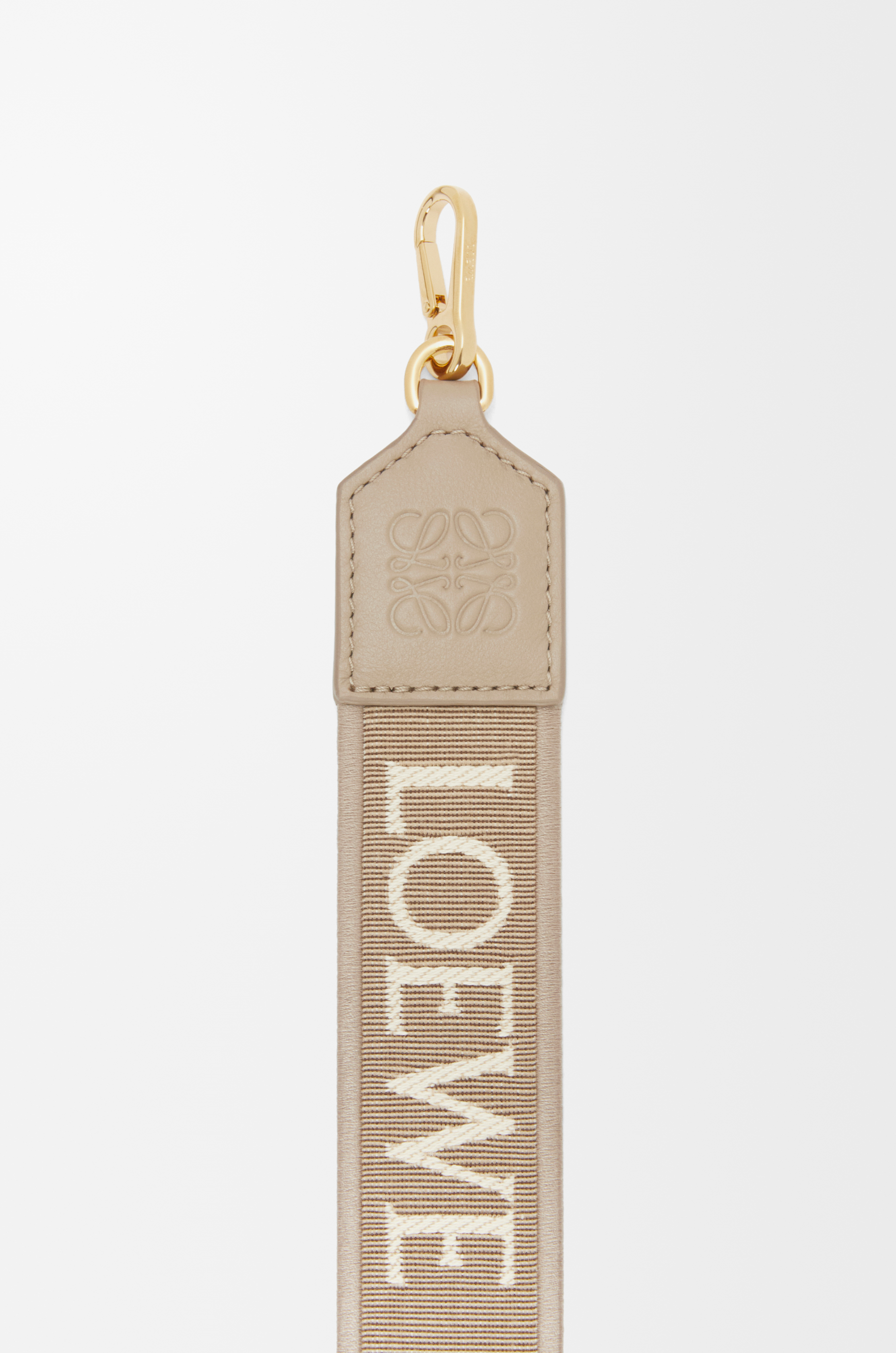 Loewe Anagram Strap In Jacquard And Leather Skin For Woman In Neutral